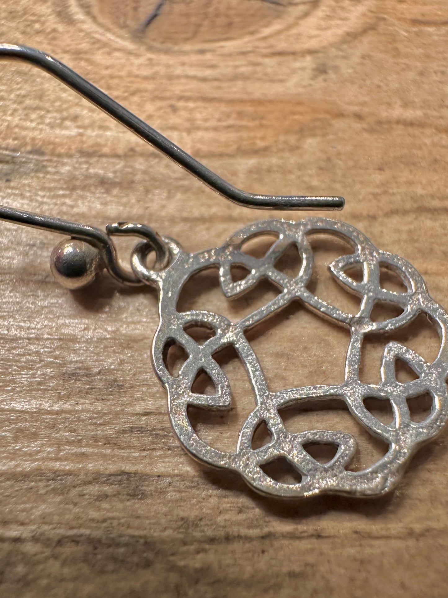 Vintage Celtic 925 Silver Earrings