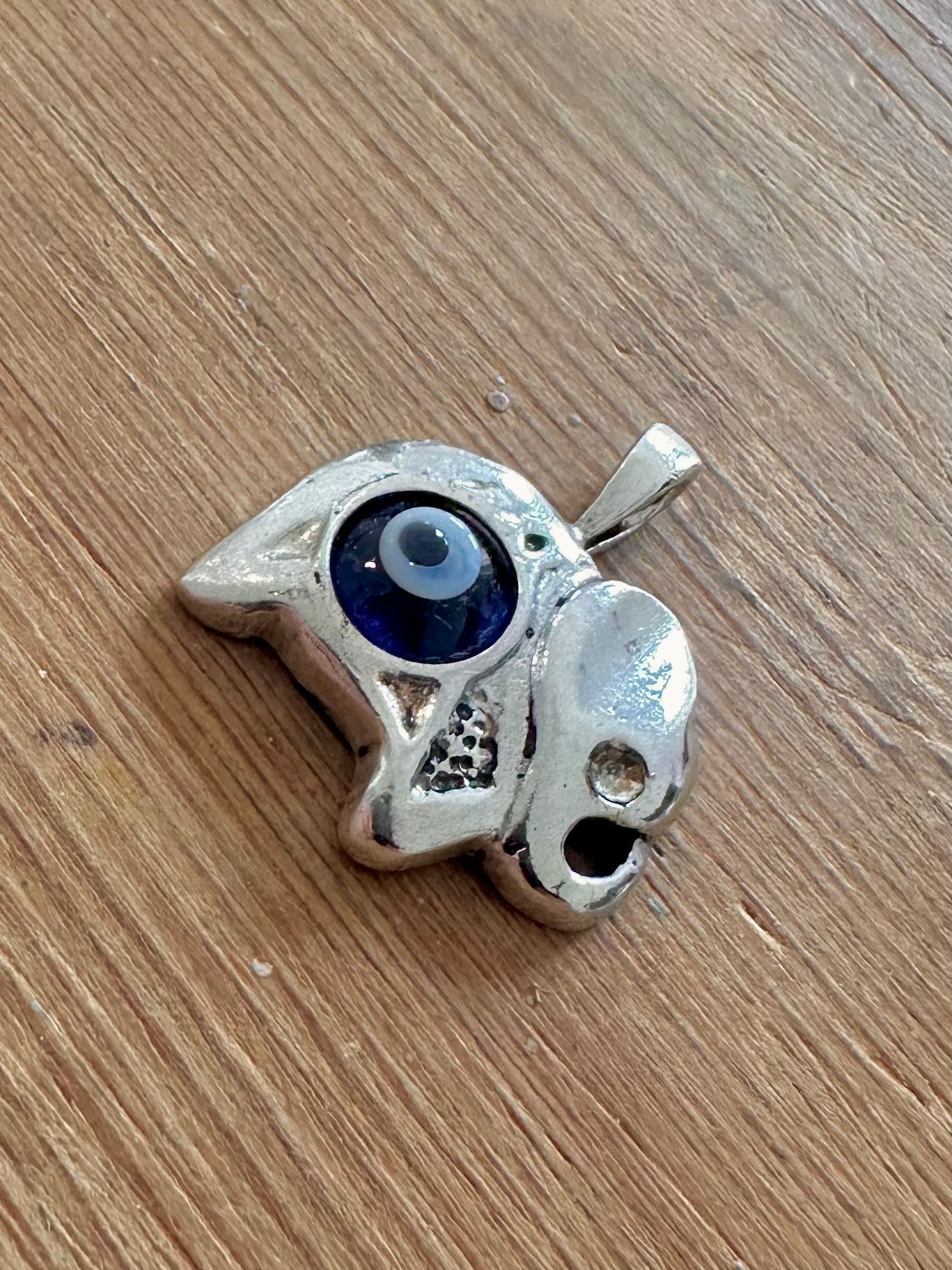 Modern Evil Eye Elephant 925 Silver Pendant