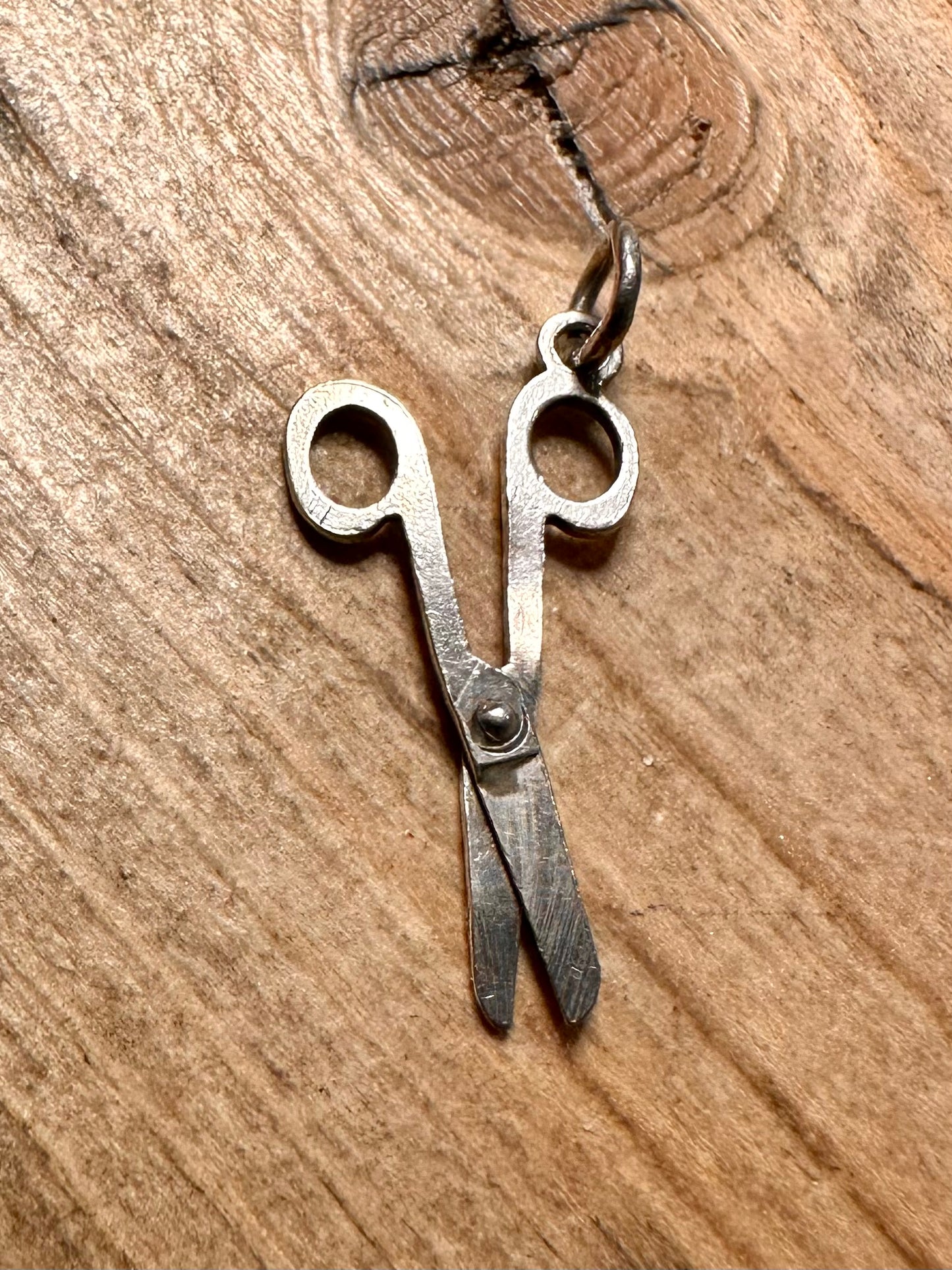 Vintage Articulated Scissors 925 Silver Pendant