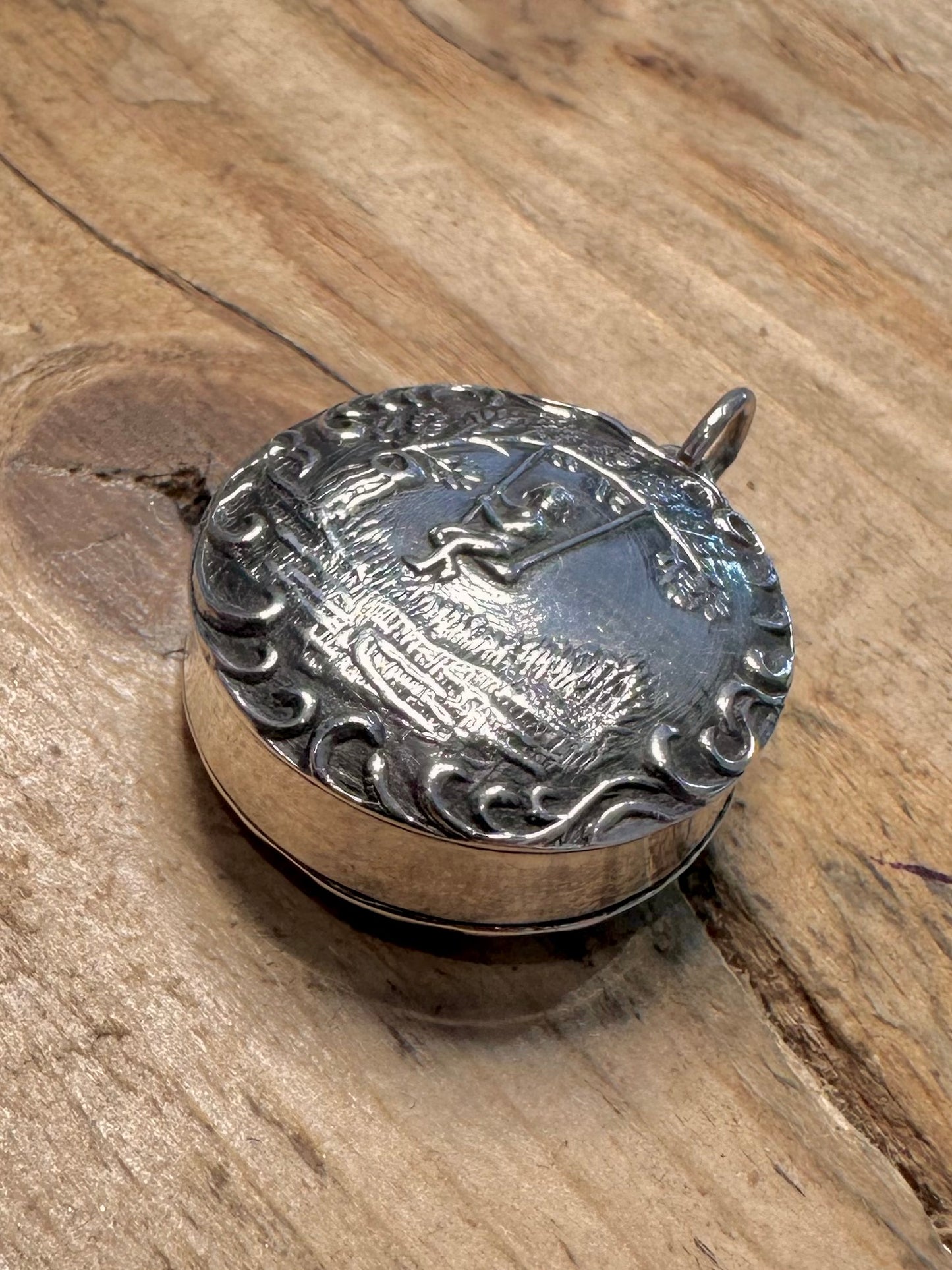 Vintage Art Nouveau Style Girl Swing Box 925 Silver Pendant