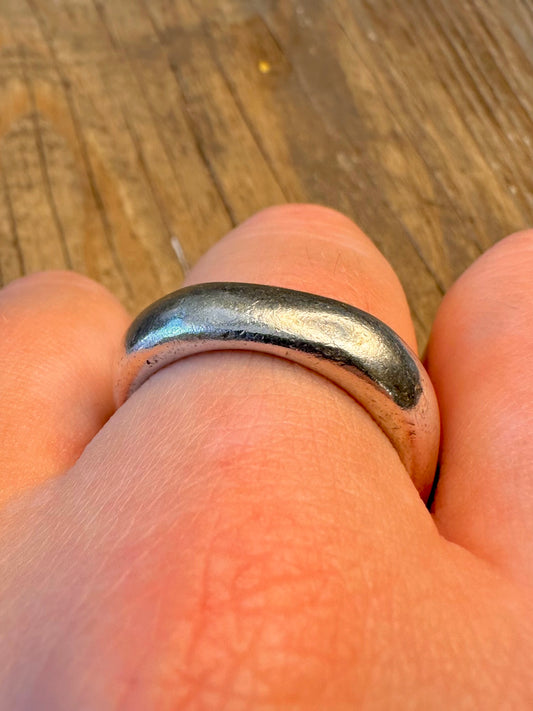 Square Rounded Heavy Band 925 Sterling Silver Size U Ring
