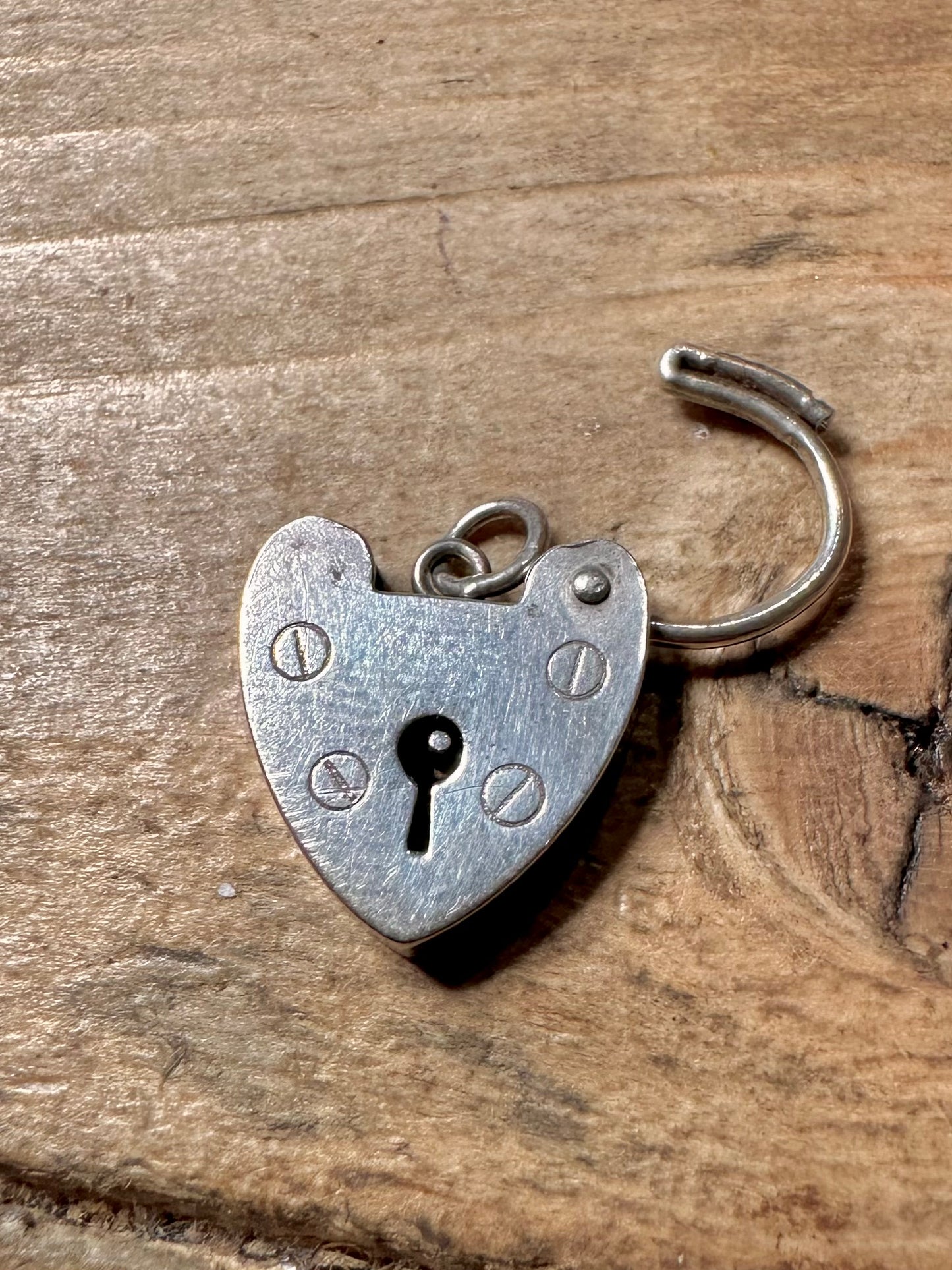 Vintage Heart Padlock 925 Silver Pendant
