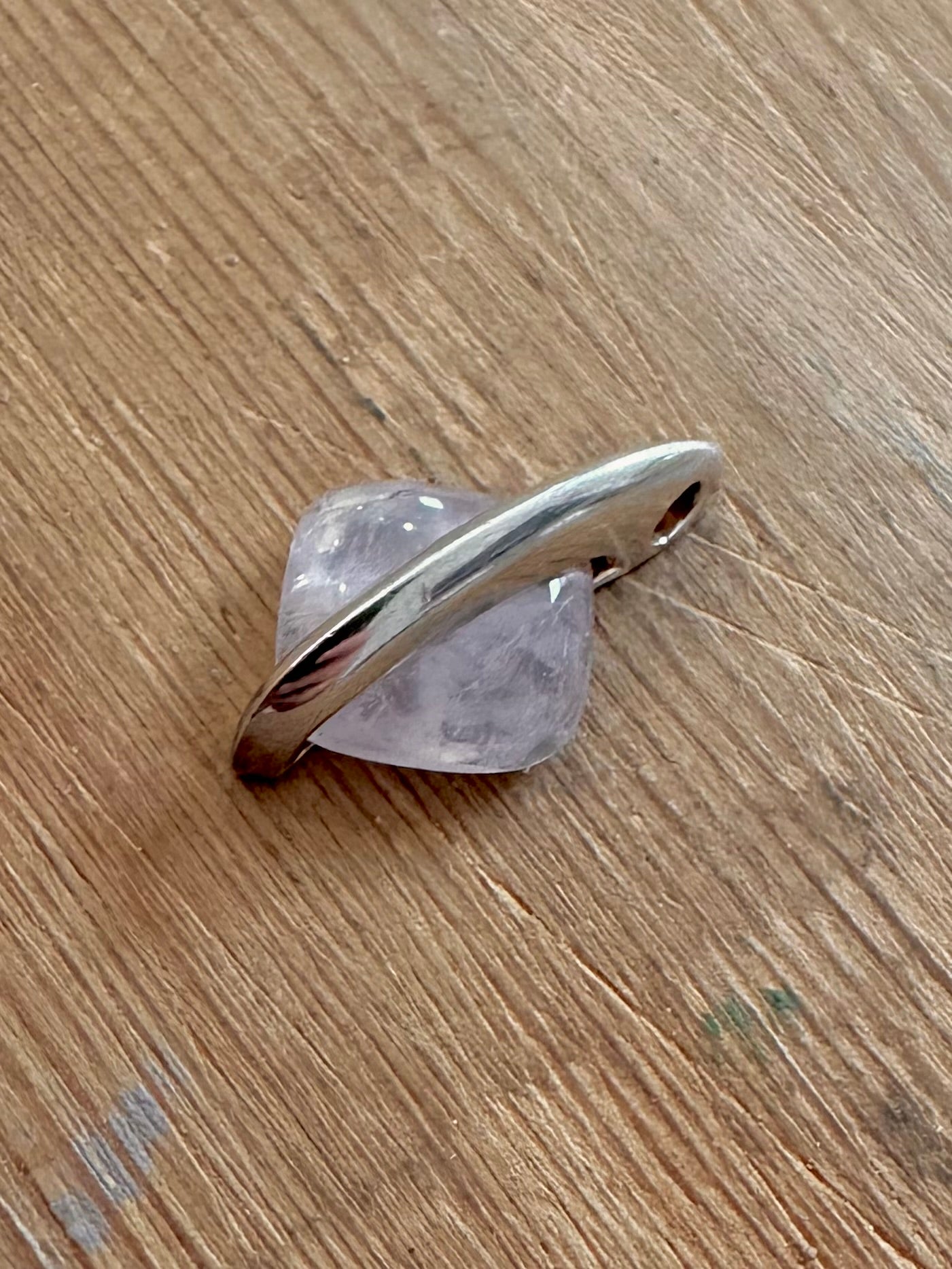 Abstract Rose Quarts 925 Silver Pendant