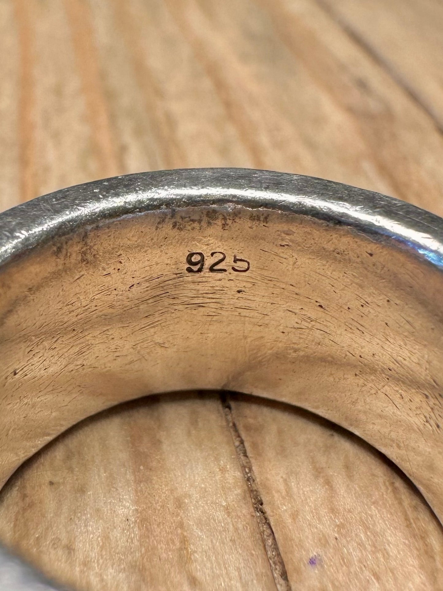 Vintage Chunky Engraved Spinner 925 Sterling Silver Size L1/2 Ring