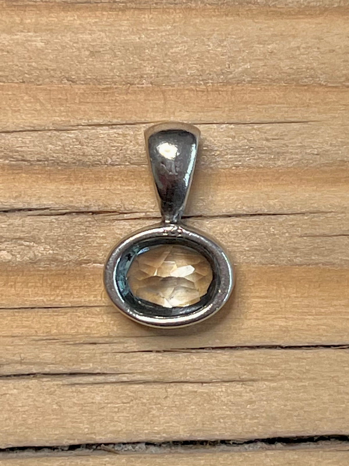 Small Oval Blue Topaz Maker NE 925 Sterling Silver Pendant