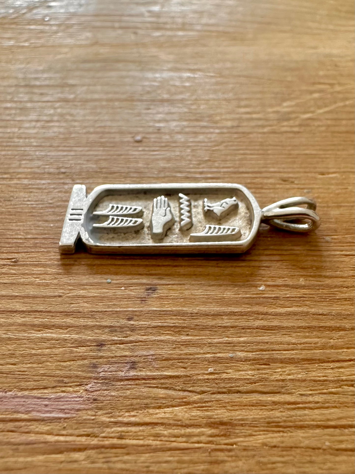 Vintage 1986 Egyptian Cartouche 925 Silver Pendant