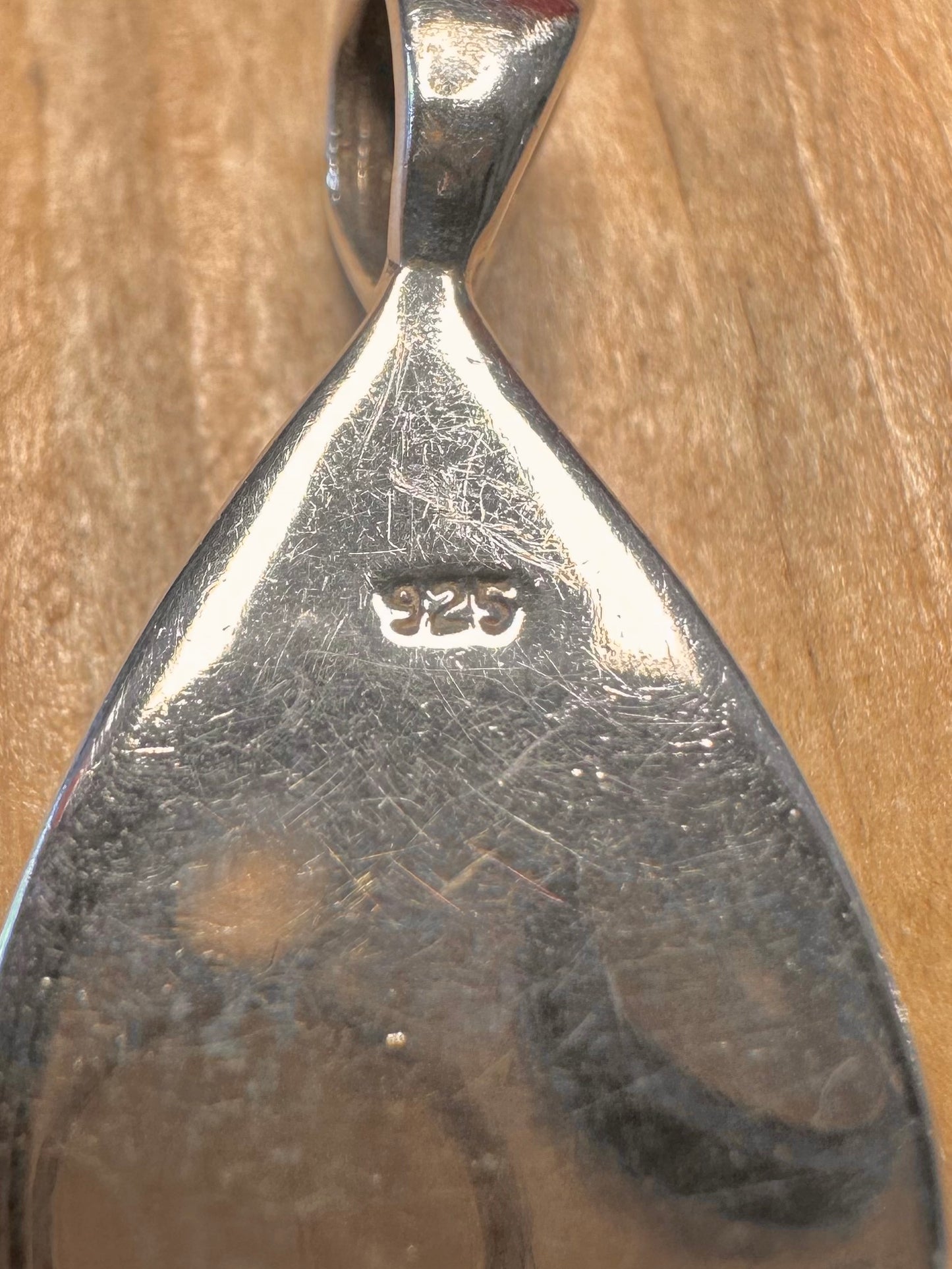 Vintage Jasper Teardrop 925 Sterling Silver Pendant