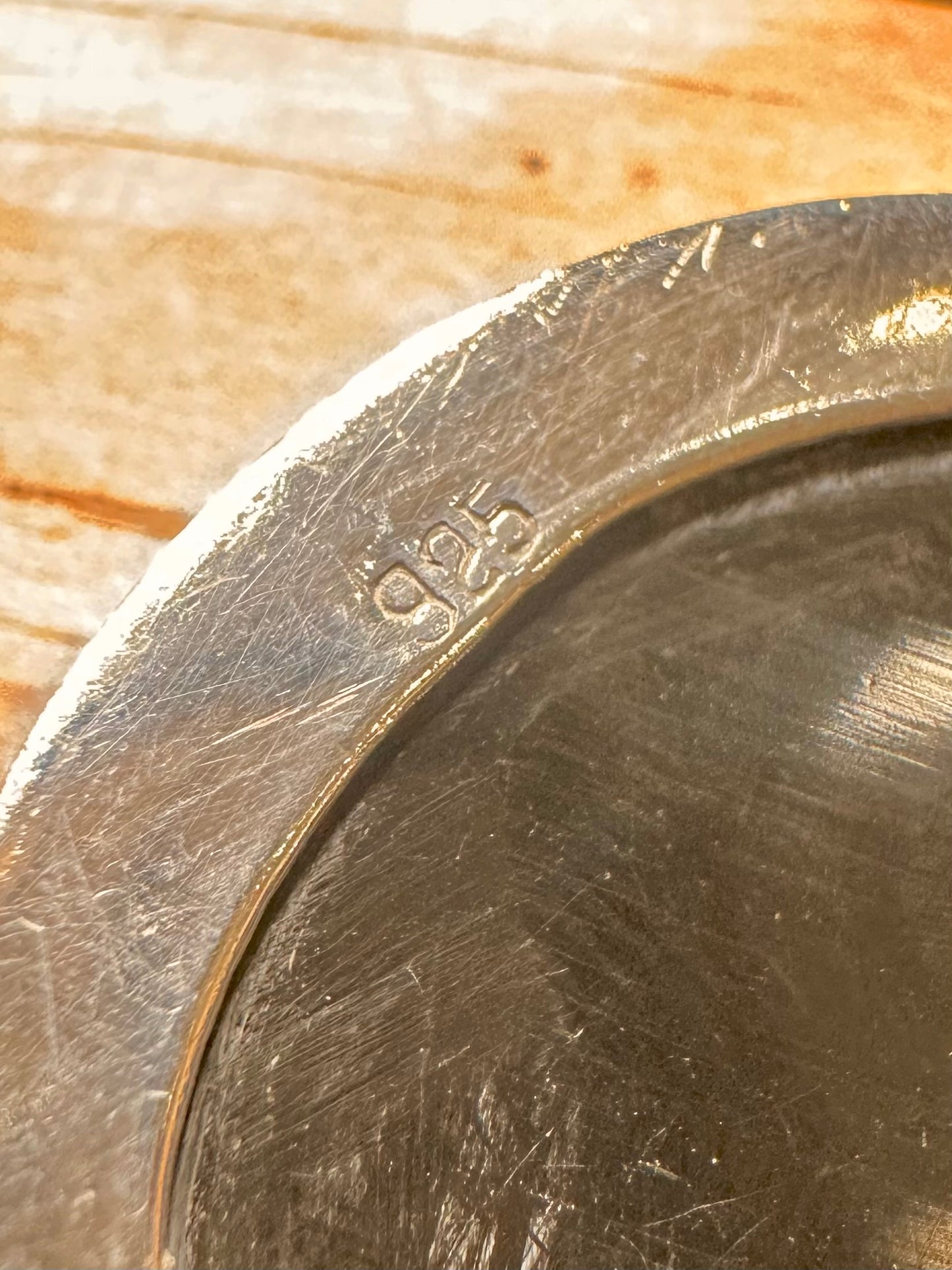 Vintage Abalone Blue Opal Circle 925 Sterling Silver Pendant