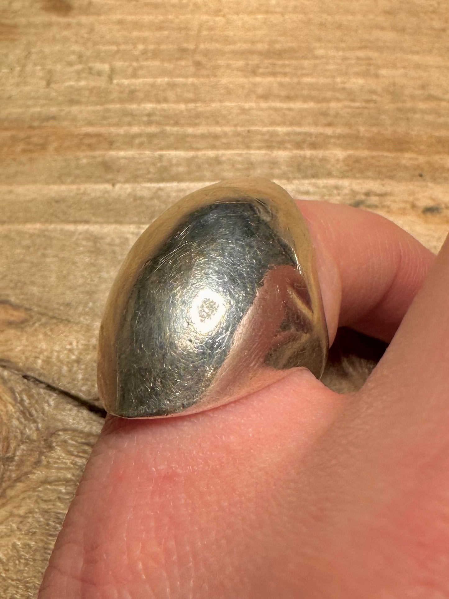 Vintage Long Dome 925 Silver Size L1/2 Ring