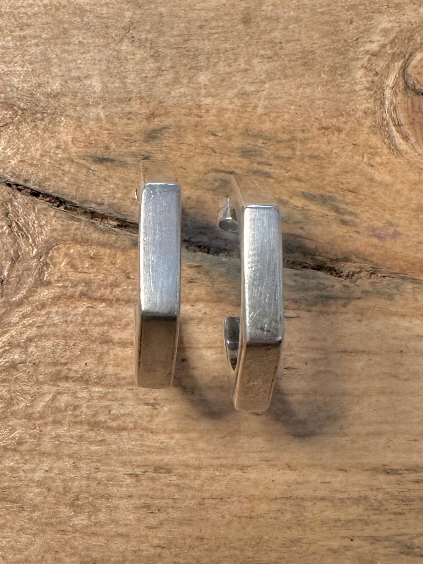 Vintage Geometric Hoops 925 Silver Earrings