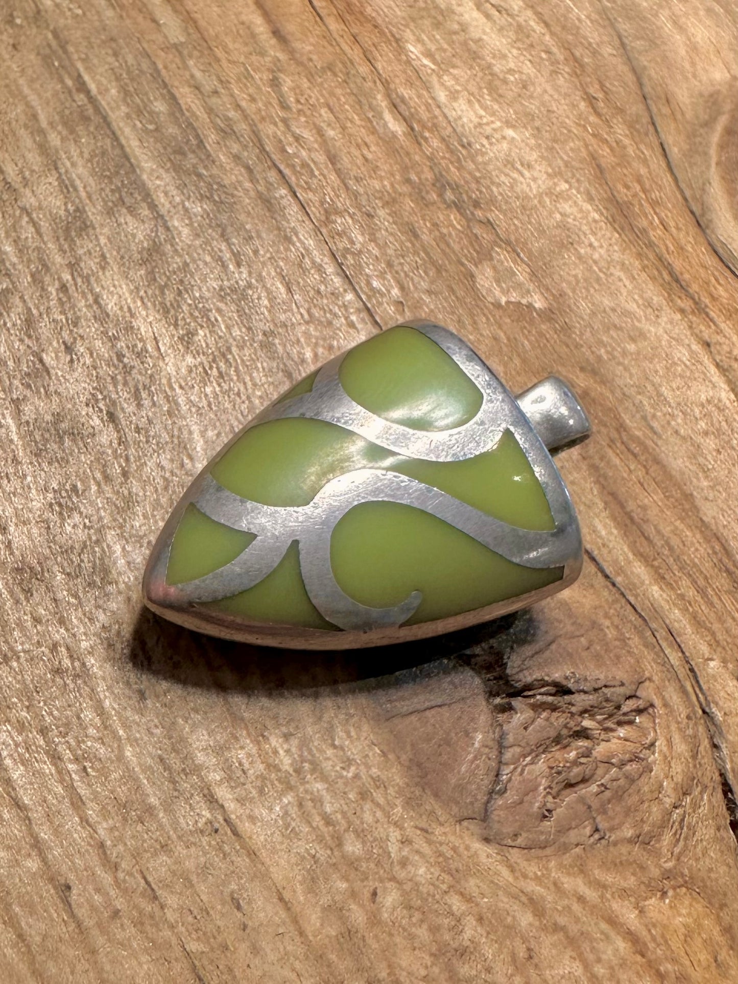 Abstract Green Triangle 925 Silver Pendant