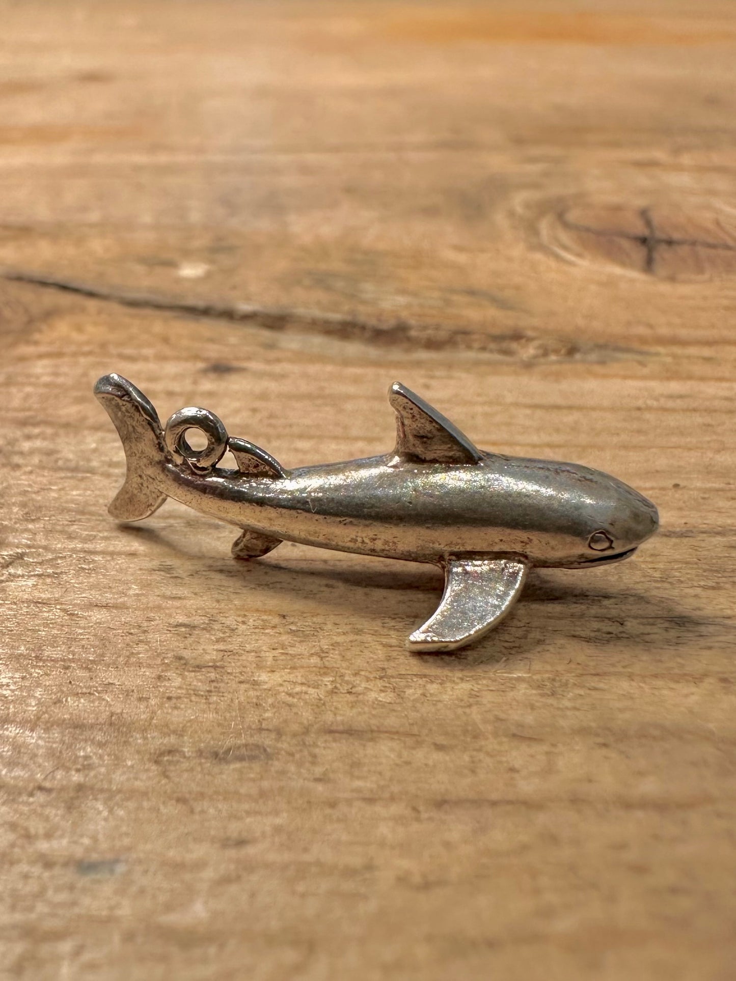 Vintage Shark 925 Silver Charm Pendant