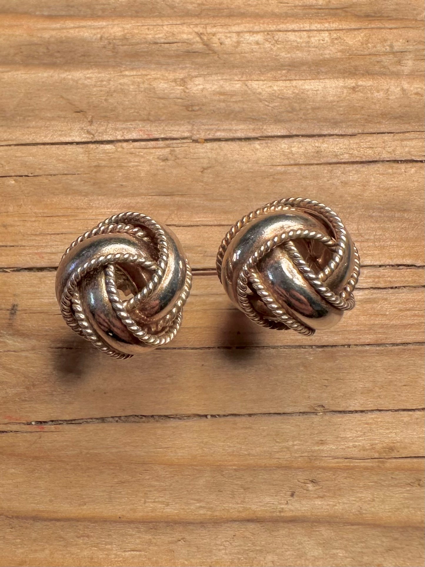 Vintage Knot Ball Stud 925 Sterling Silver Earrings