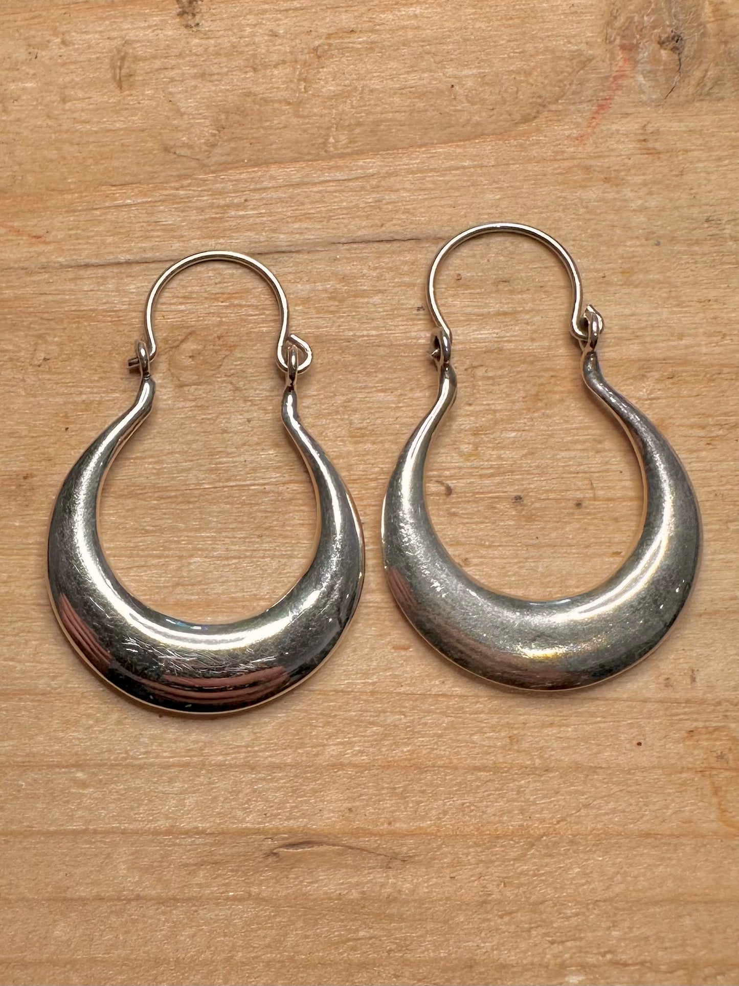 Modern Chunky Hoops 925 Silver Earrings