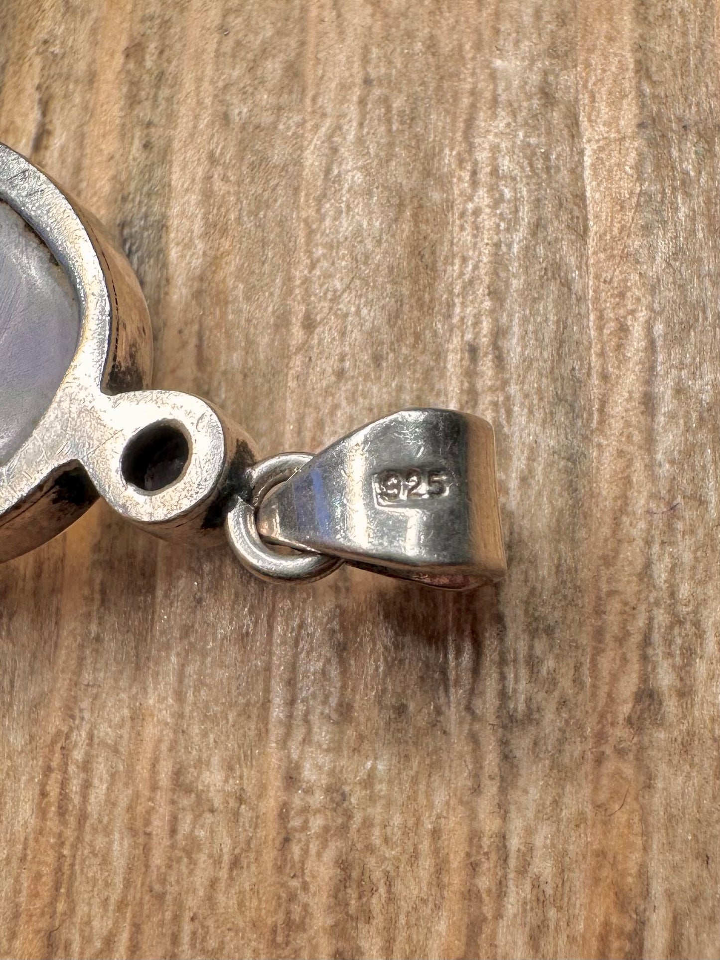 Vintage Moonstone and Dark Blue Stone 925 Sterling Silver Pendant