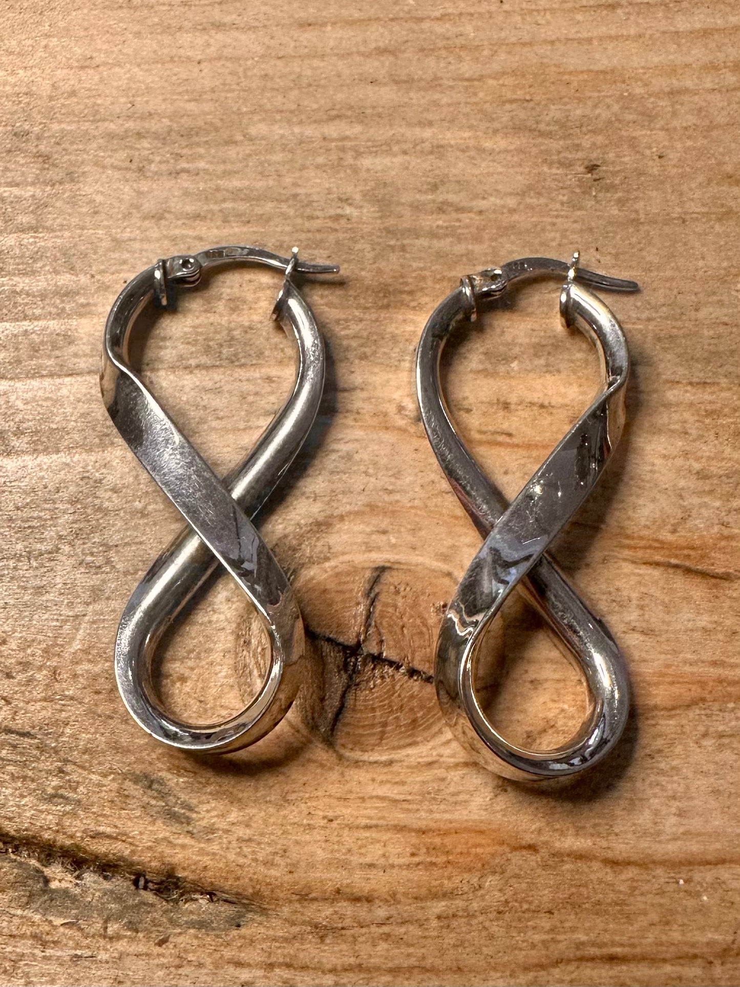 Abstract Twisted Hoops 925 Silver Earrings