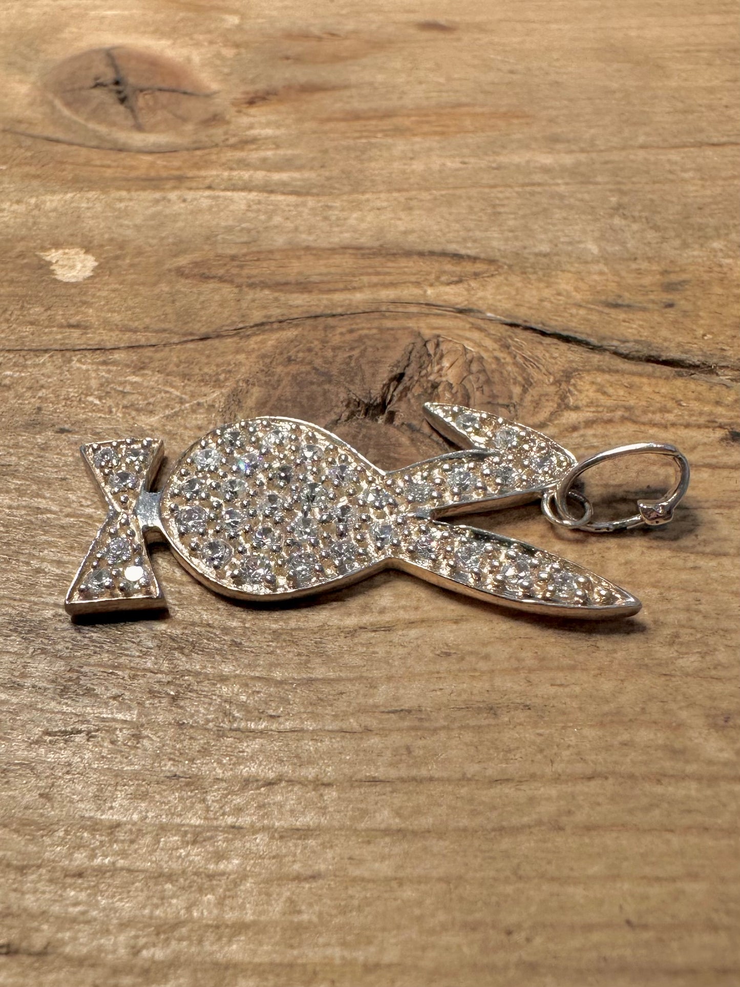 Modern Playboy CZ Stone 925 Silver Pendant
