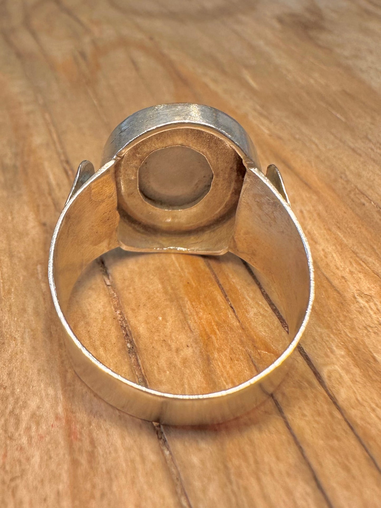 Vintage Tribal Figure Agate Intaglio 925 Sterling Silver Size X Ring