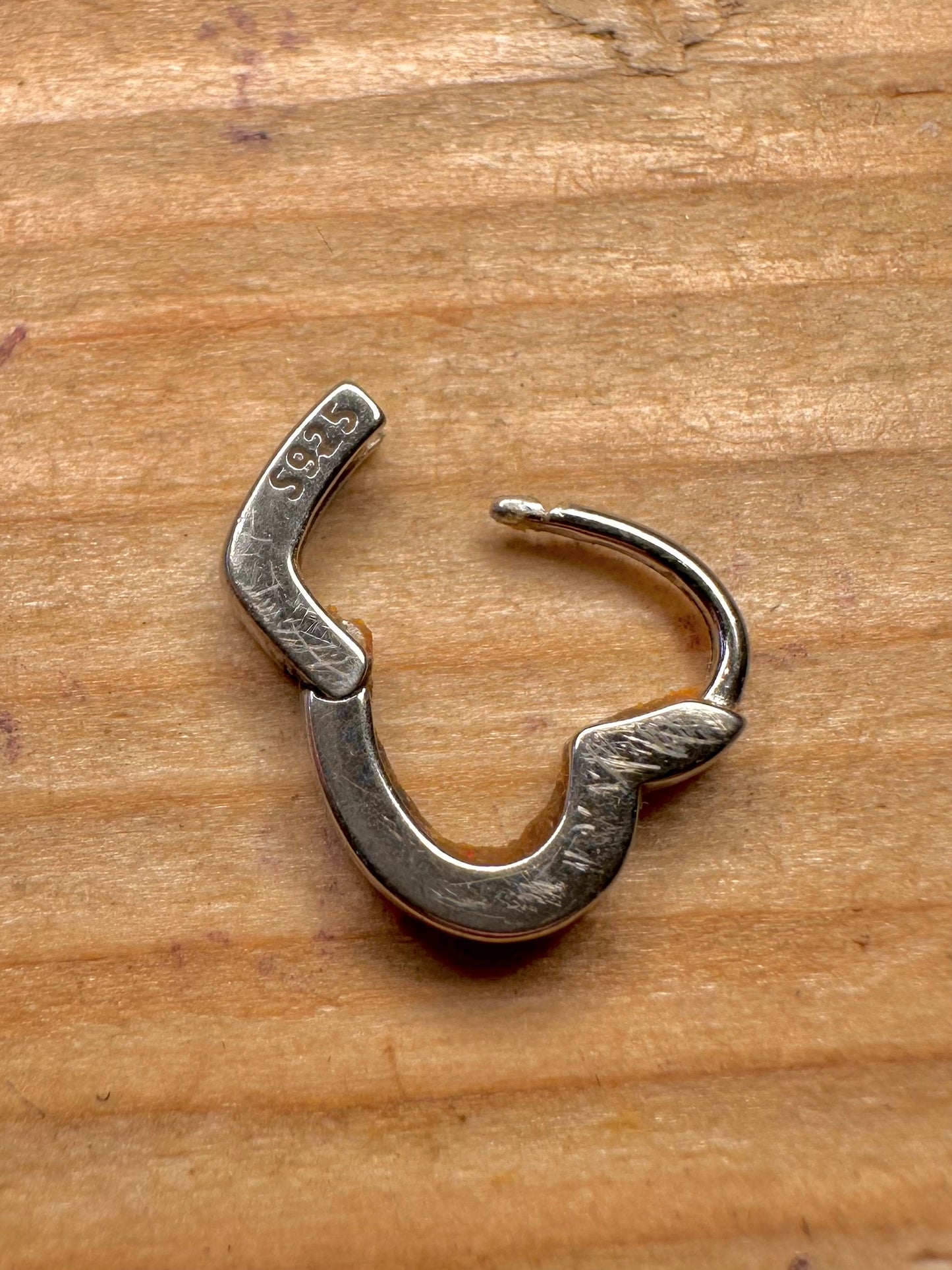 Vintage Herzförmige Creolen aus 925er Sterlingsilber