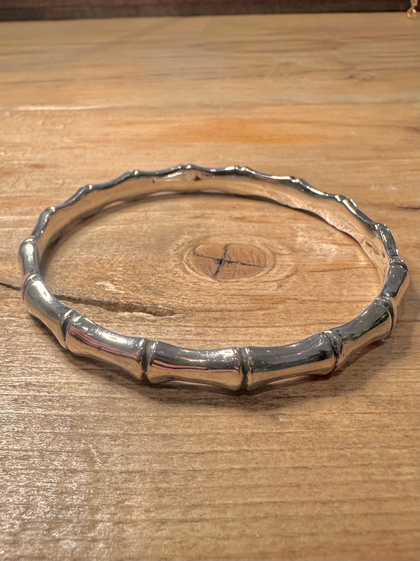 Vintage 1947 Bamboo Style 925 Silver Bangle