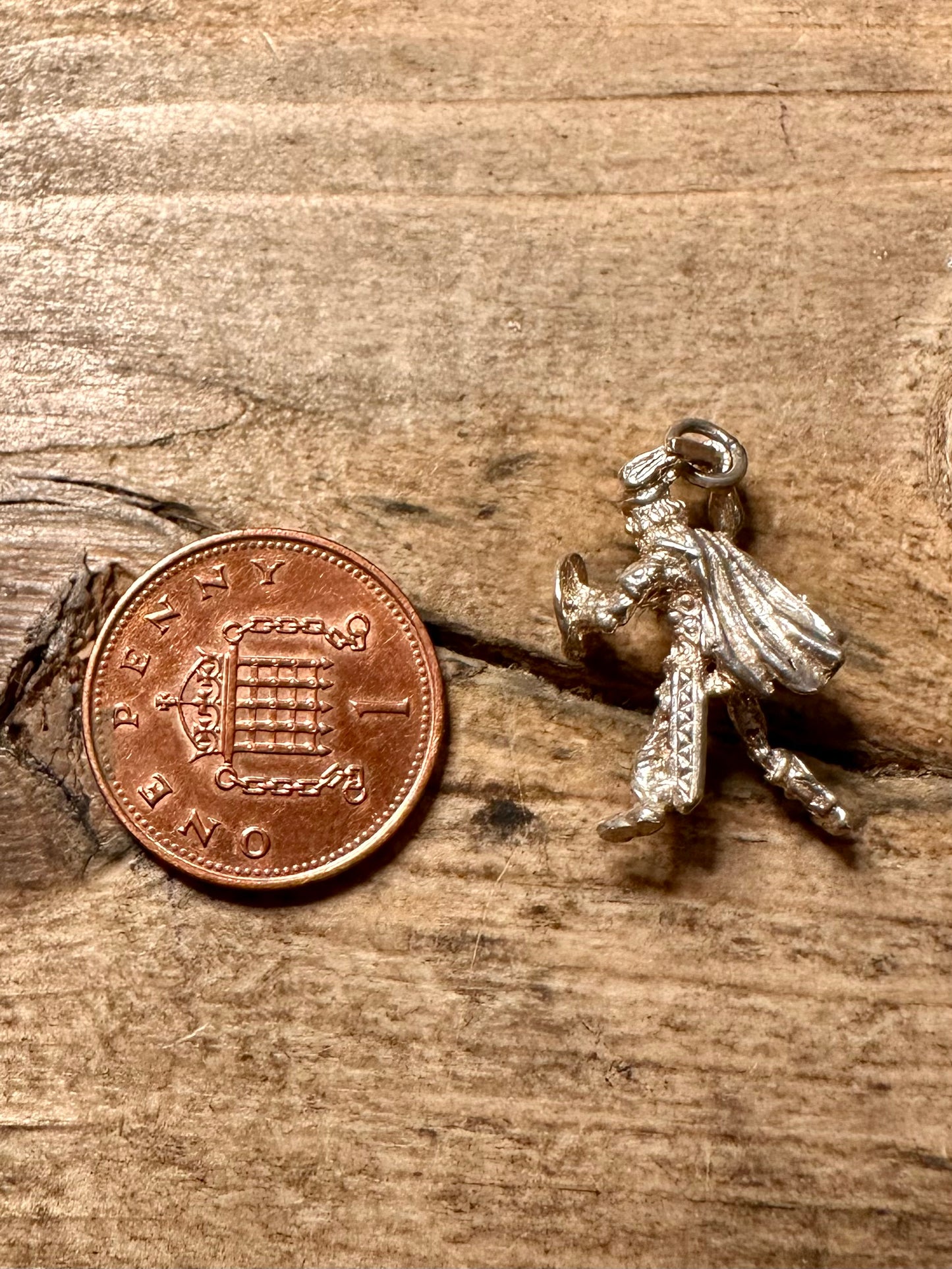 Vintage Viking Solider 925 Silver Charm Pendant