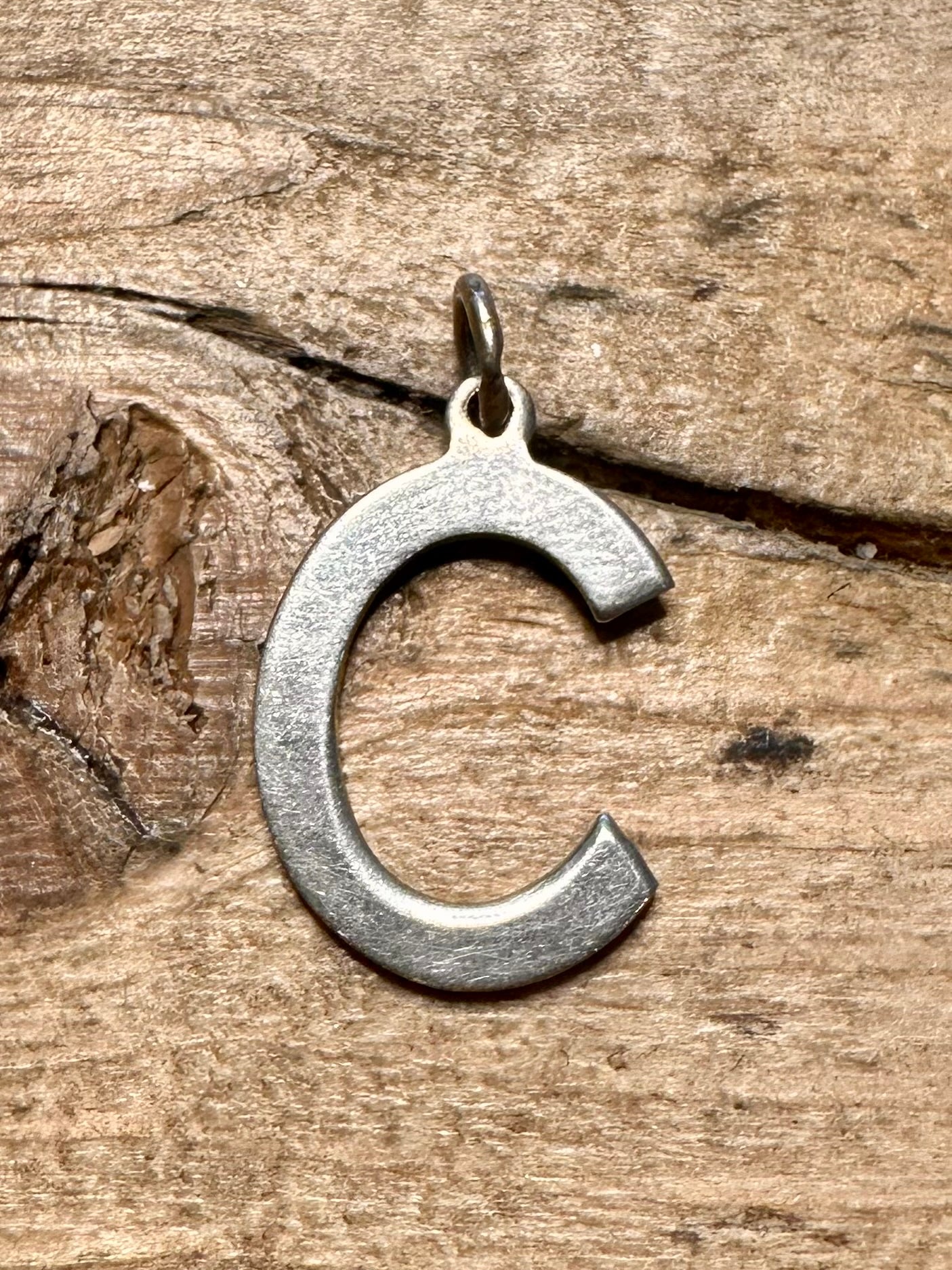 Vintage C Letter 925 Silver Pendant
