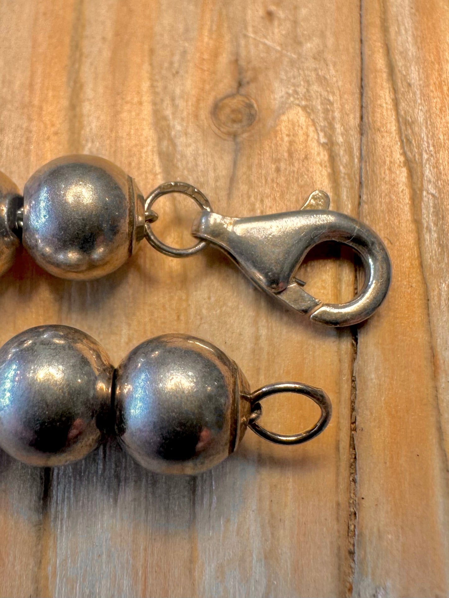 Vintage Ball Chain Link 925 Silver 17 inch Necklace