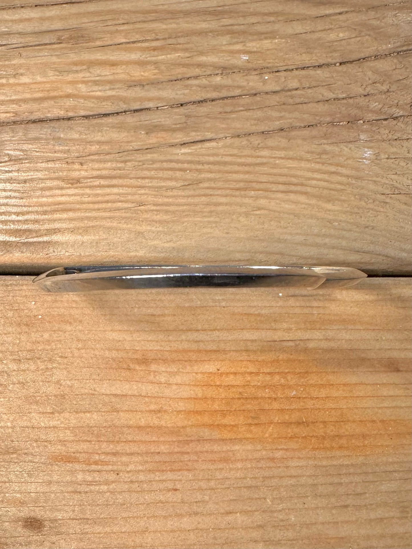 Modernist Heart Shaped 925 Silver Bangle