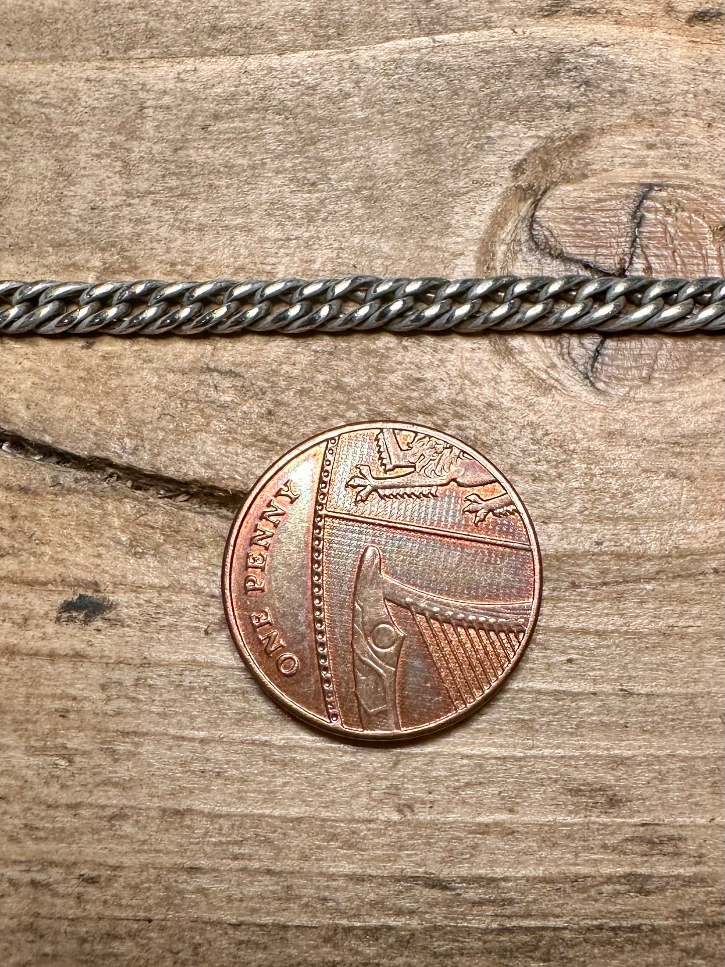 Vintage Curb Chain 925 Silver 7.2 inch Bracelet