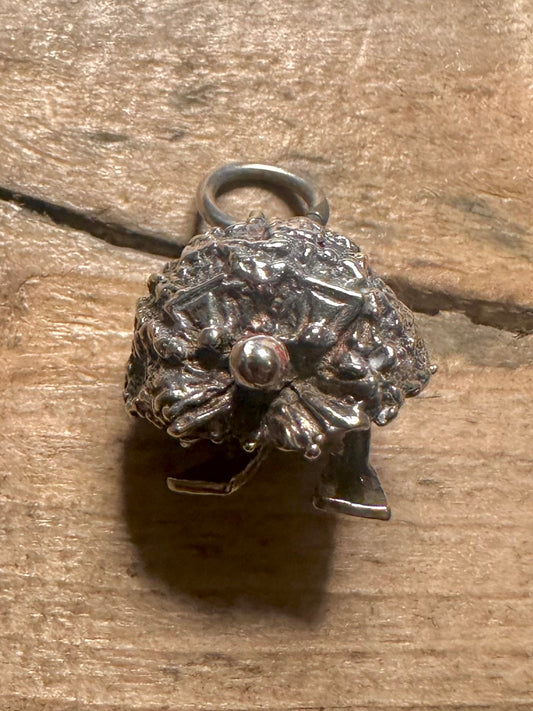 Vintage Unusual Textured Figure 925 Silver Pendant
