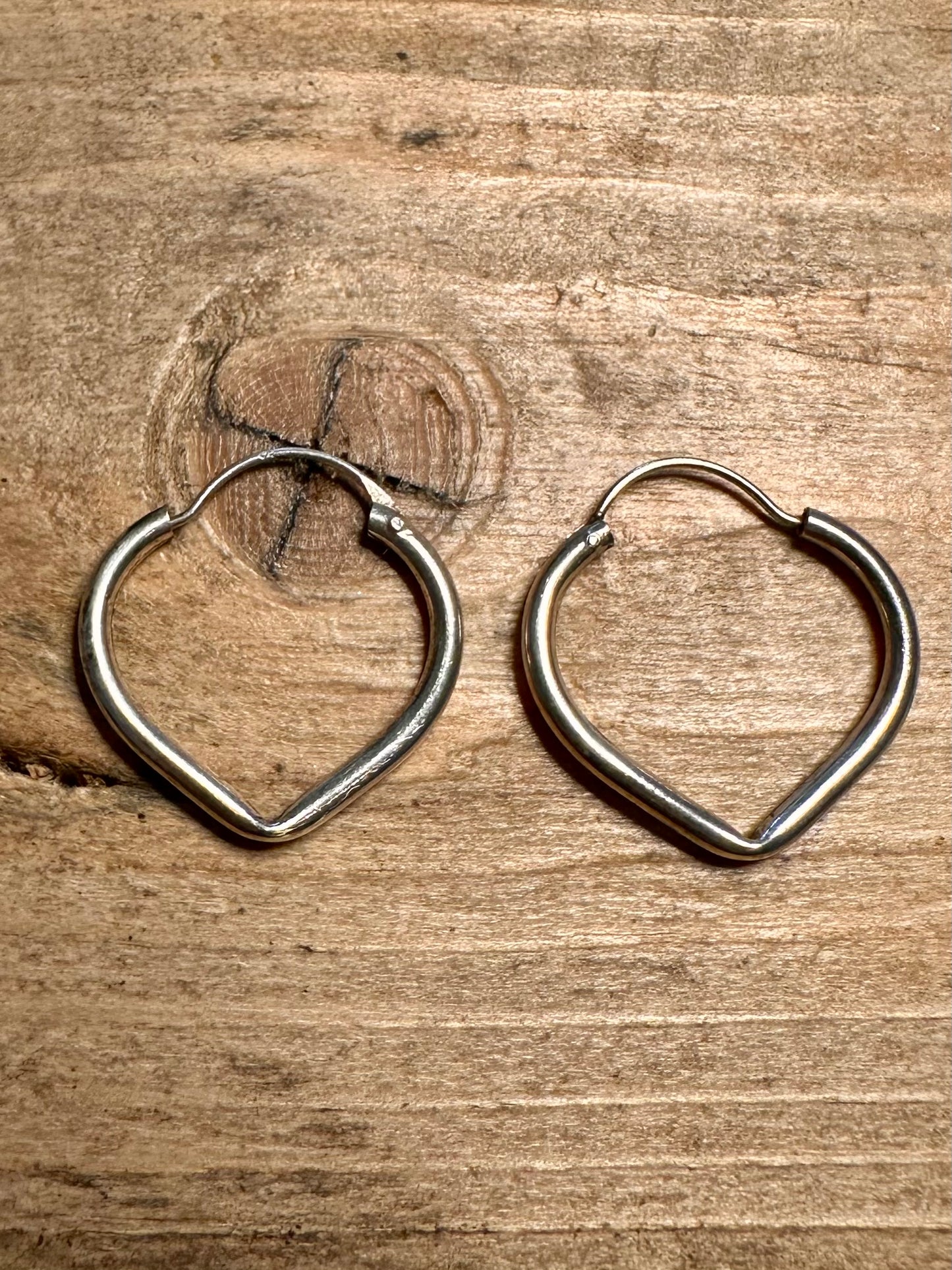Vintage Heart Shaped 925 Silver Earrings