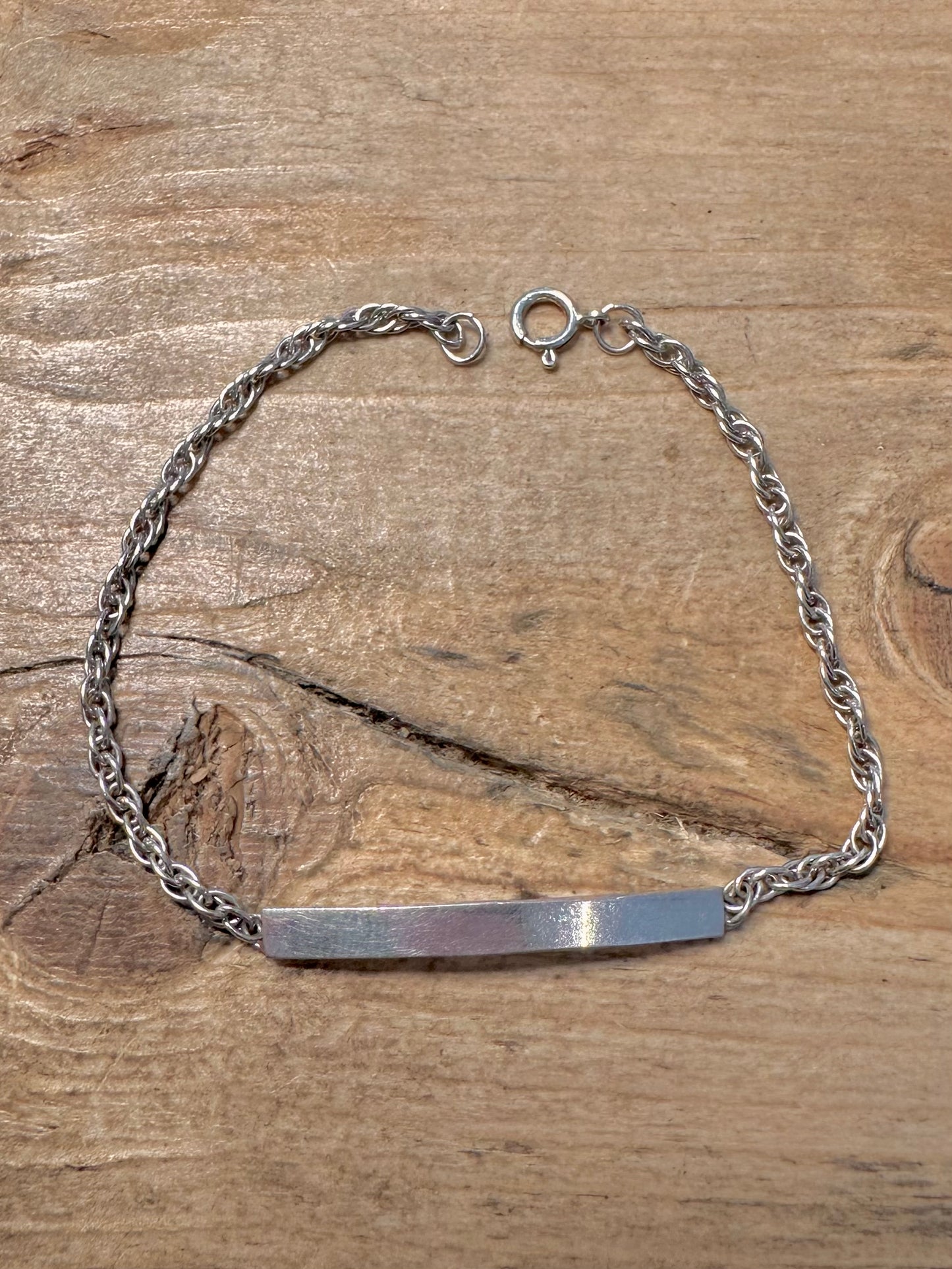 Vintage 1981 Identity Rope Chain 925 Silver 6.3 inch Bracelet