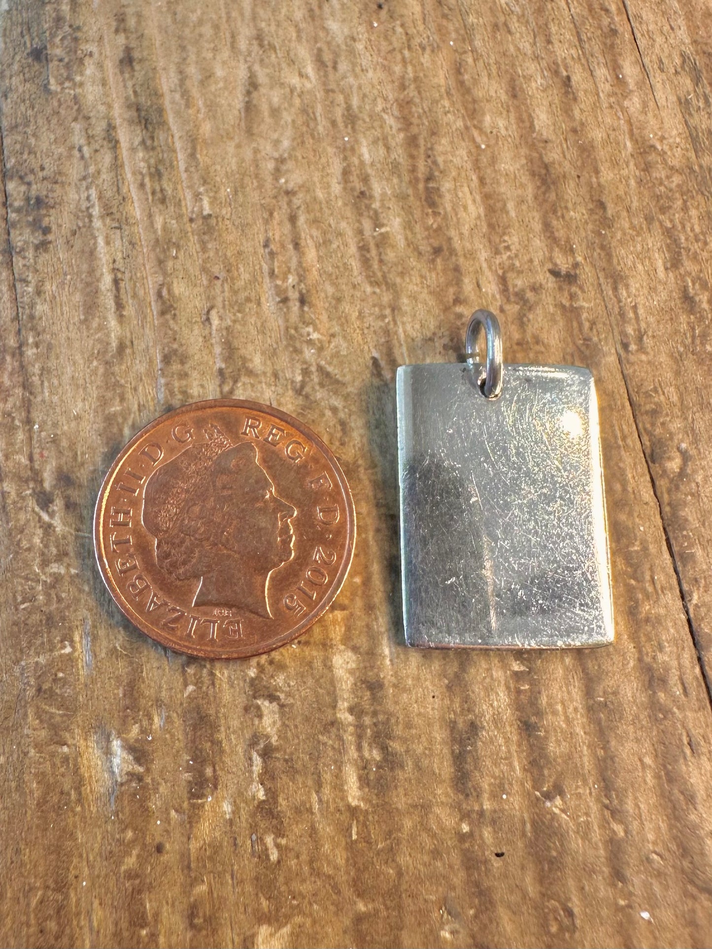 Ingot 1977 Rectangle Sheffield 925 Sterling Silver Pendant