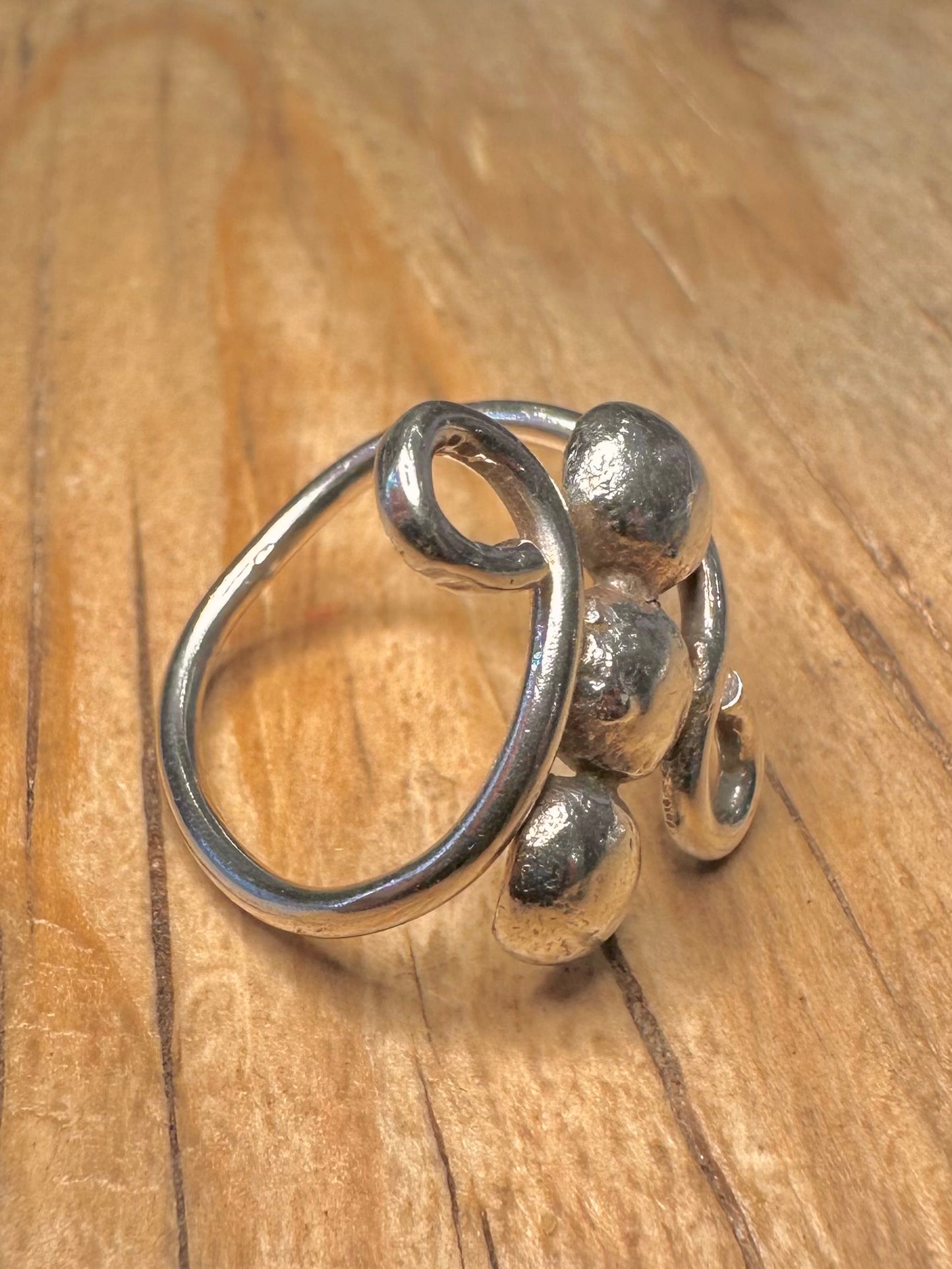Abstract Swirl Circle 925 Sterling Silver Size N1/2 Ring