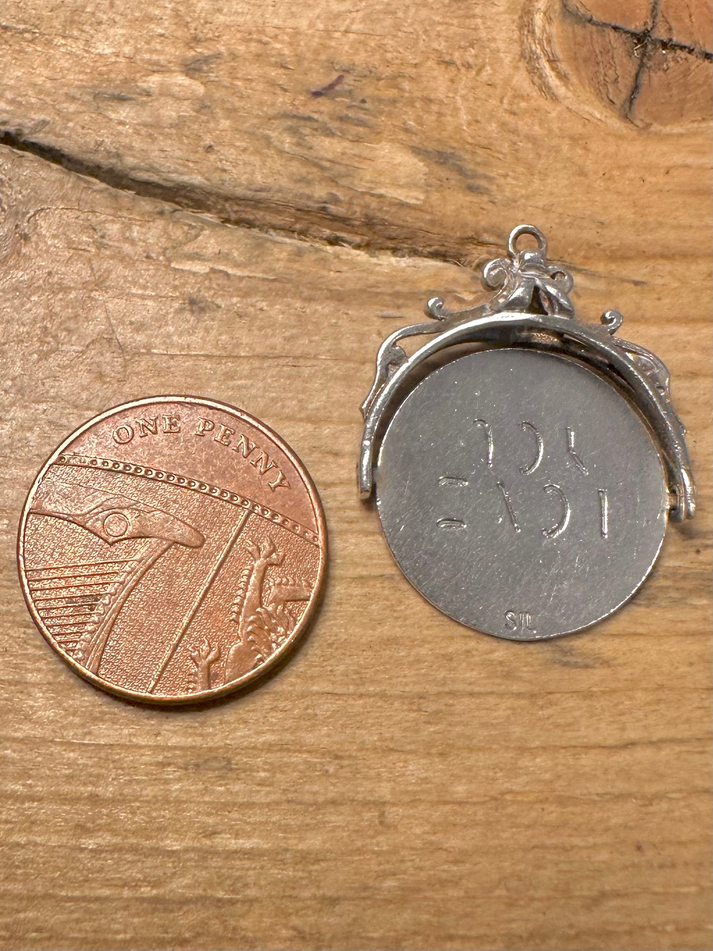 Vintage I Love You Spinner 925 Silver Pendant