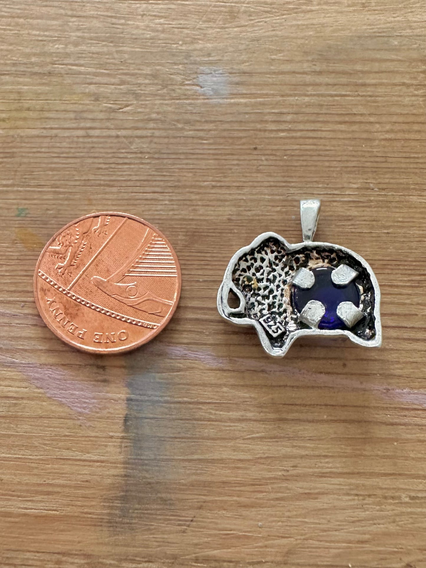 Modern Evil Eye Elephant 925 Silver Pendant