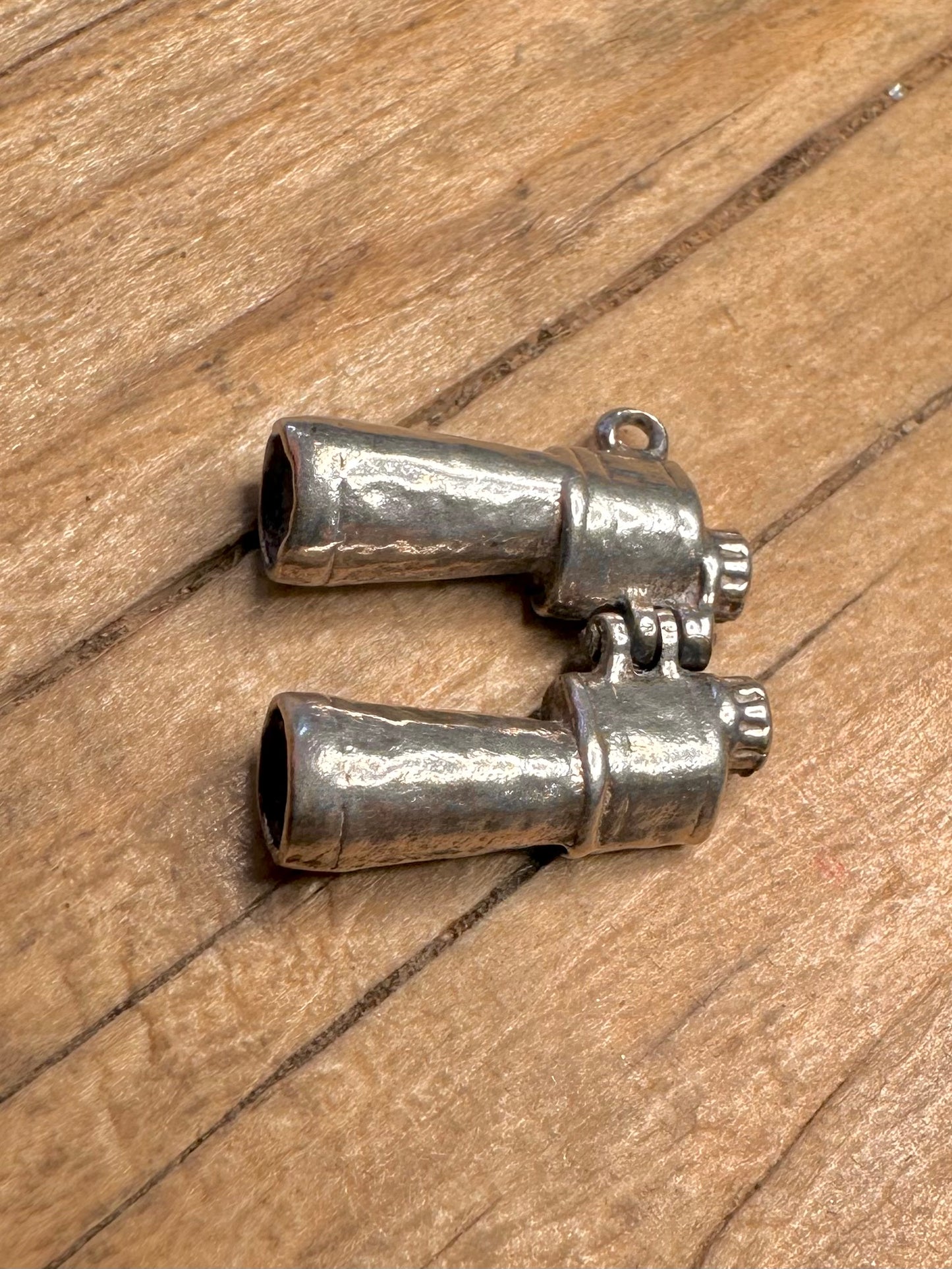 Vintage Articulated Binoculars 925 Sterling Silver Charm Pendant