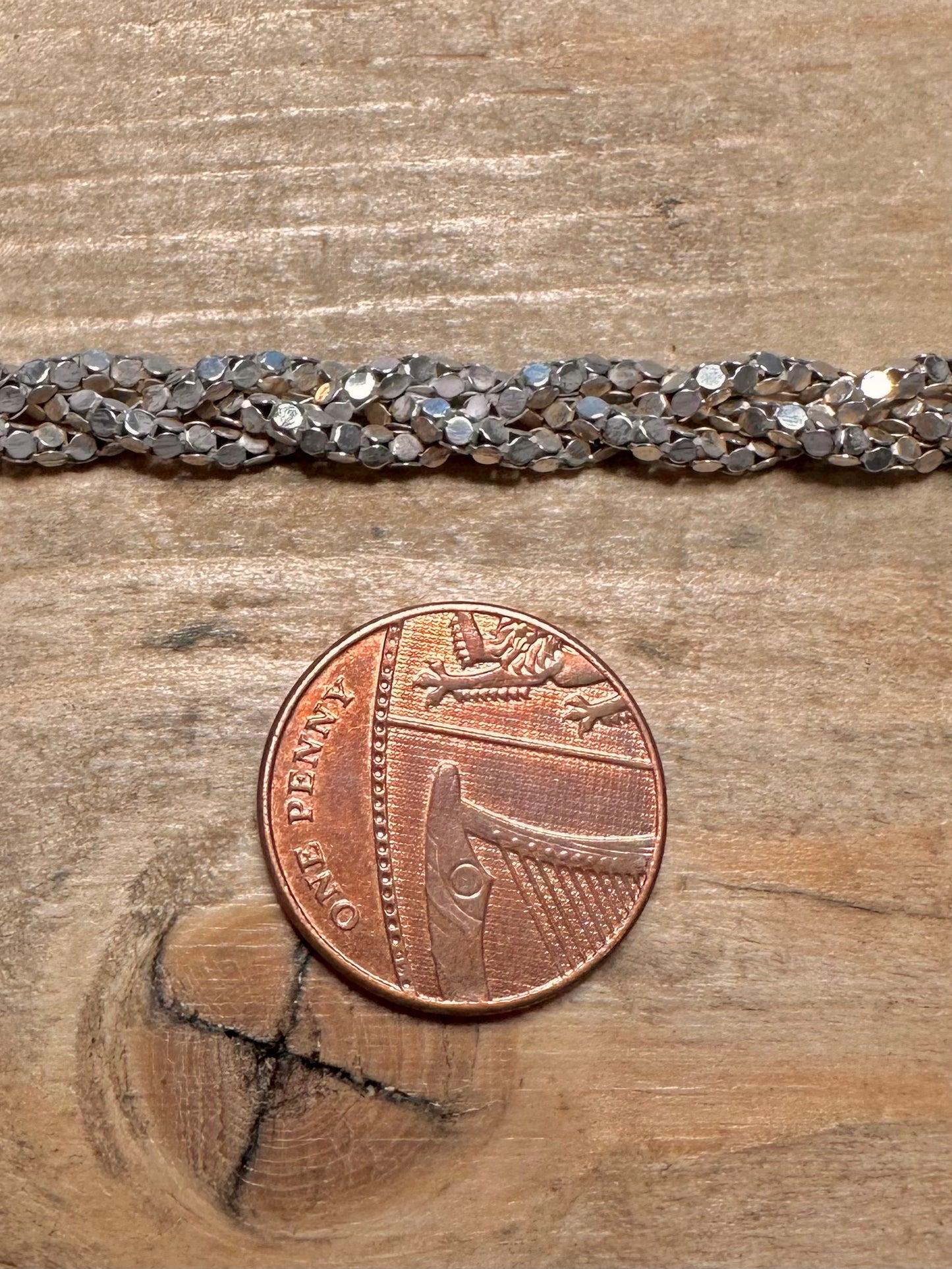 Vintage Woven Link 925 Silver 18.5 inch Necklaxe