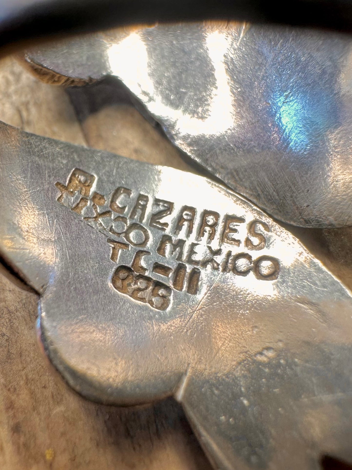 Blatt Überlappend Mexiko A.Cazares 925 Sterling Silber Ring Größe K