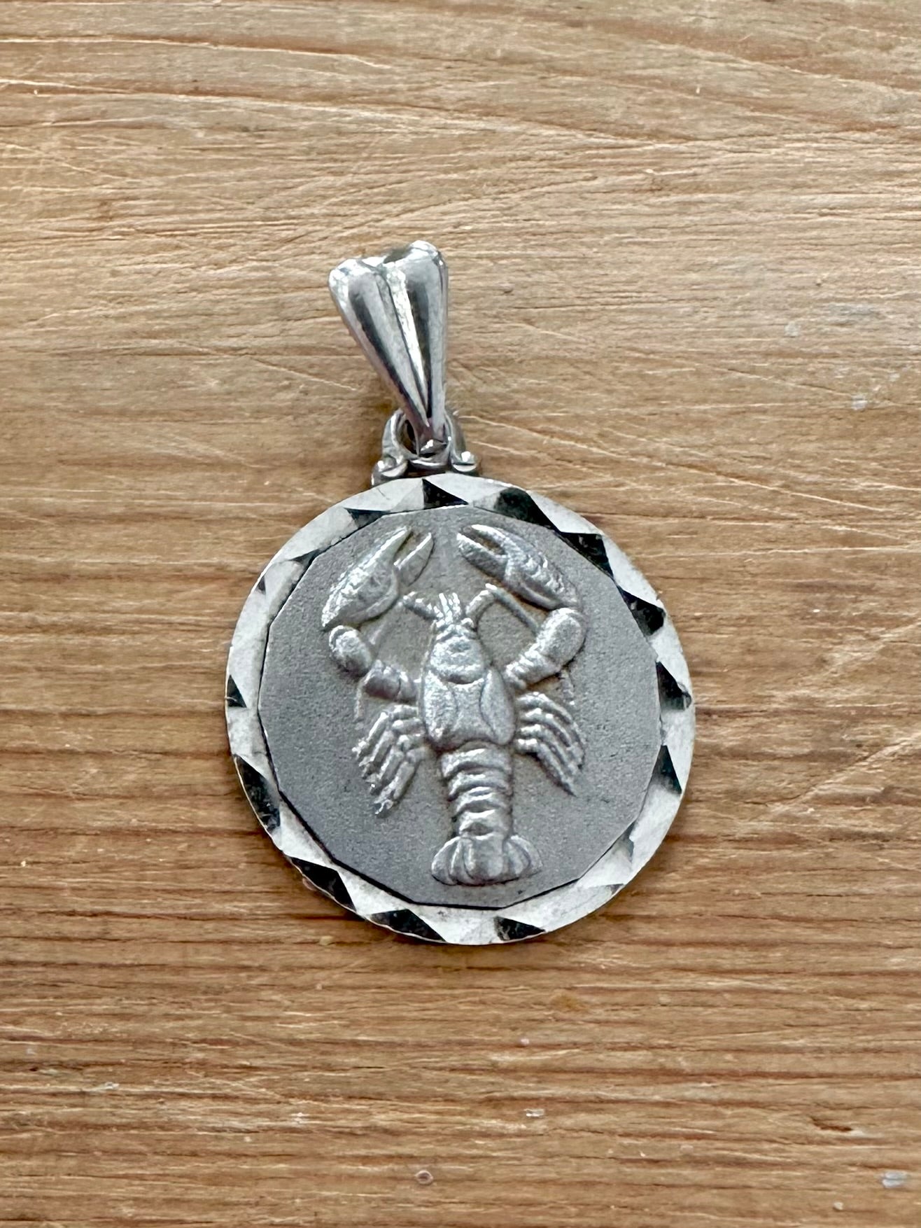Vintage 1976 Lobster Cancer 925 Silver Pendant