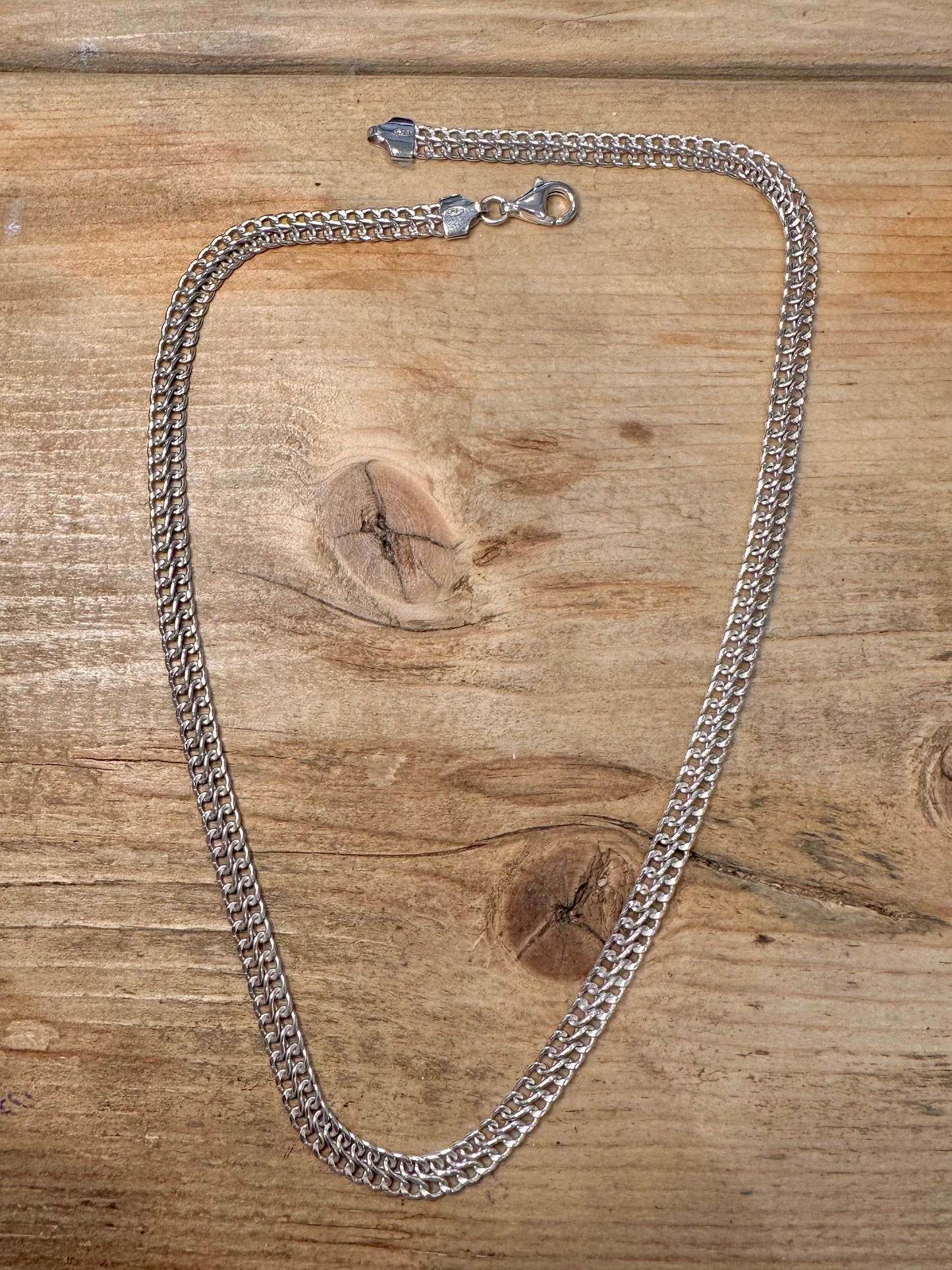 Vintage S Link Italy 925 Silver 17.5 inch Necklace