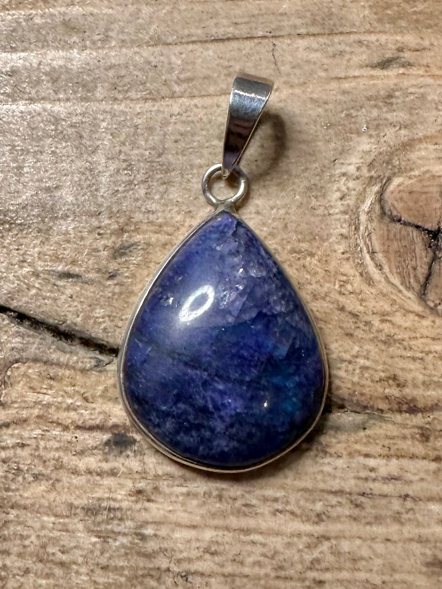 Vintage Labradorite Teardrop 925 Silver Pendant