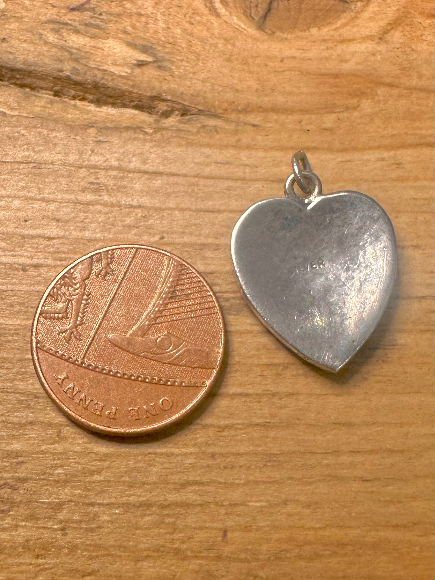Victorian Turquoise and White Stone Heart 925 Silver Pendant