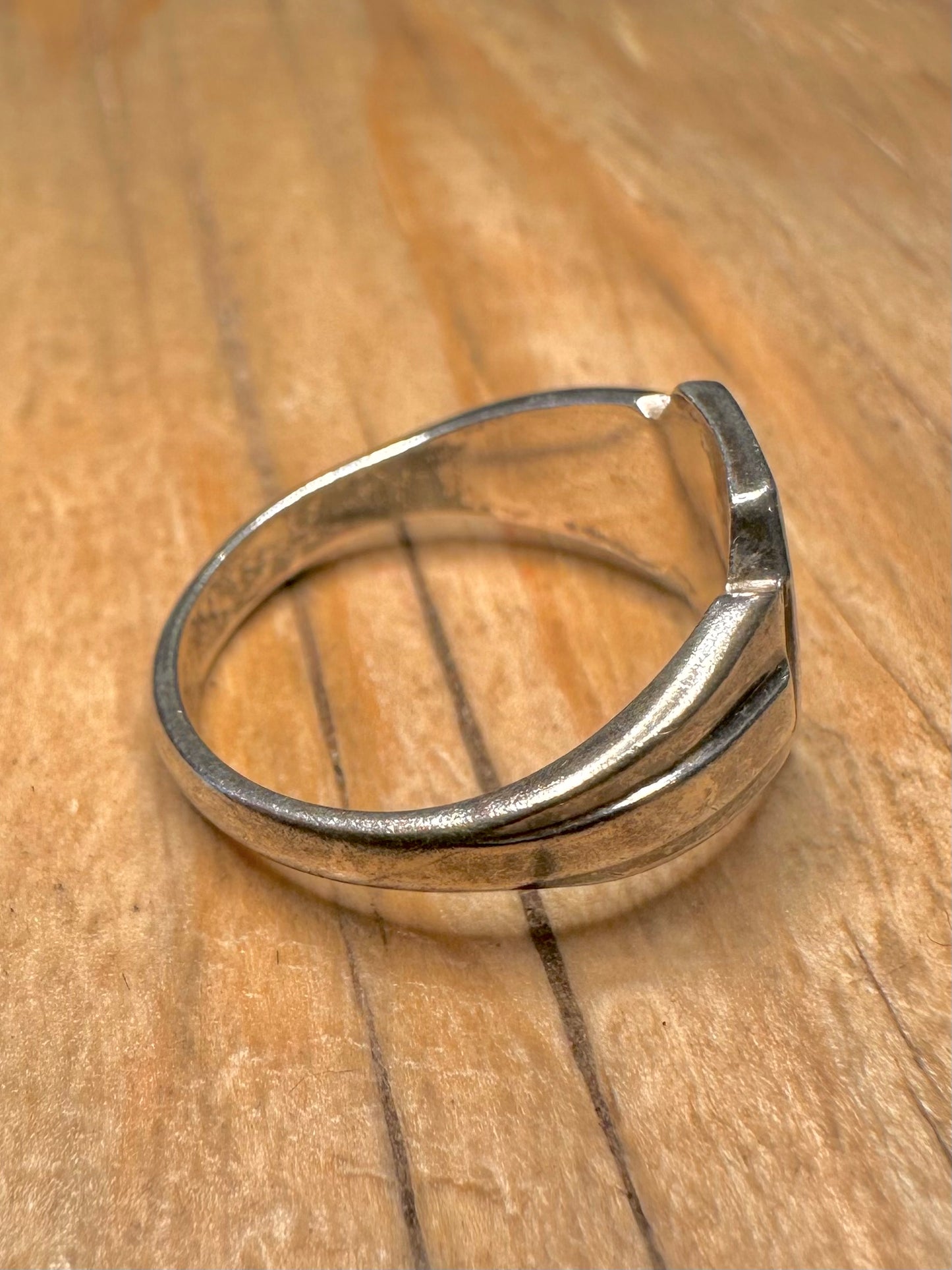 Vintage 1981 Signet Lapis Inaly 925 Sterling Silver Size K Ring