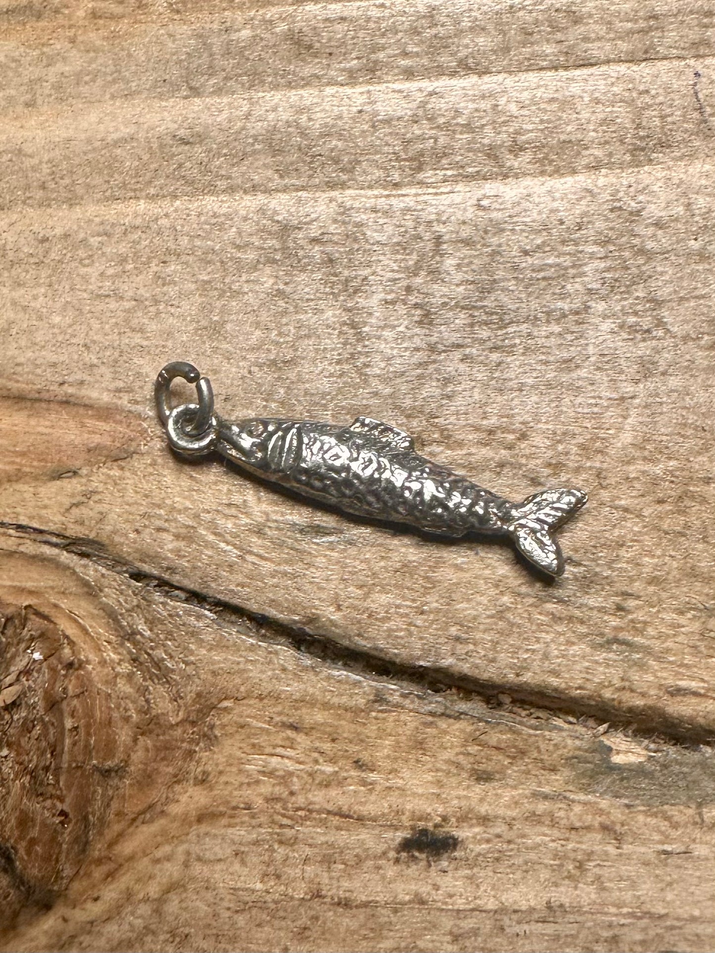 Vintage Fish 925 Silver Charm Pendant