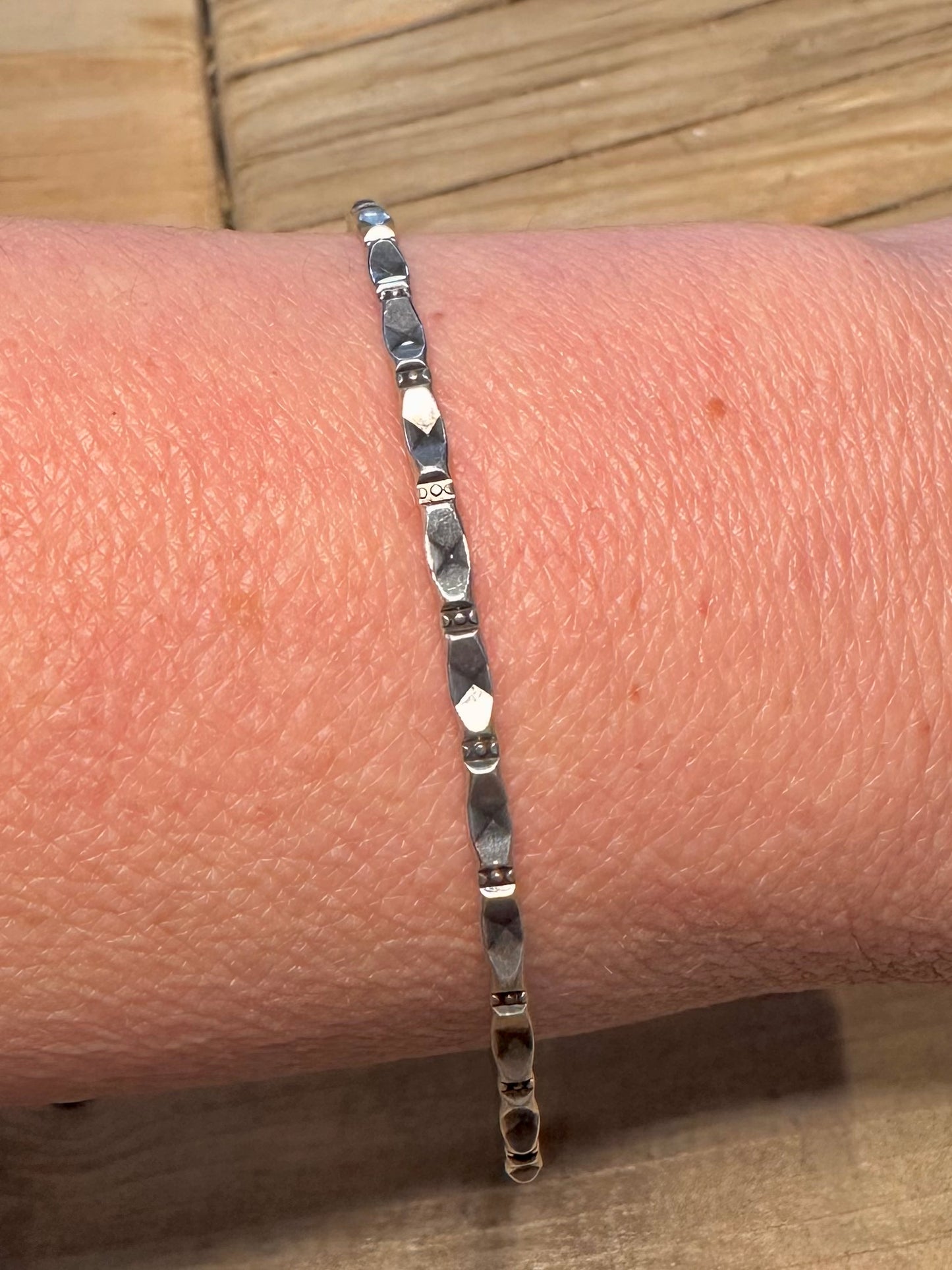 Vintage Boho Tribal Style 925 Silver Bangle