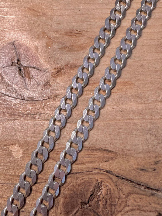 Vintage Curb Chain Italy 925 Silver 19.5 inch Necklace