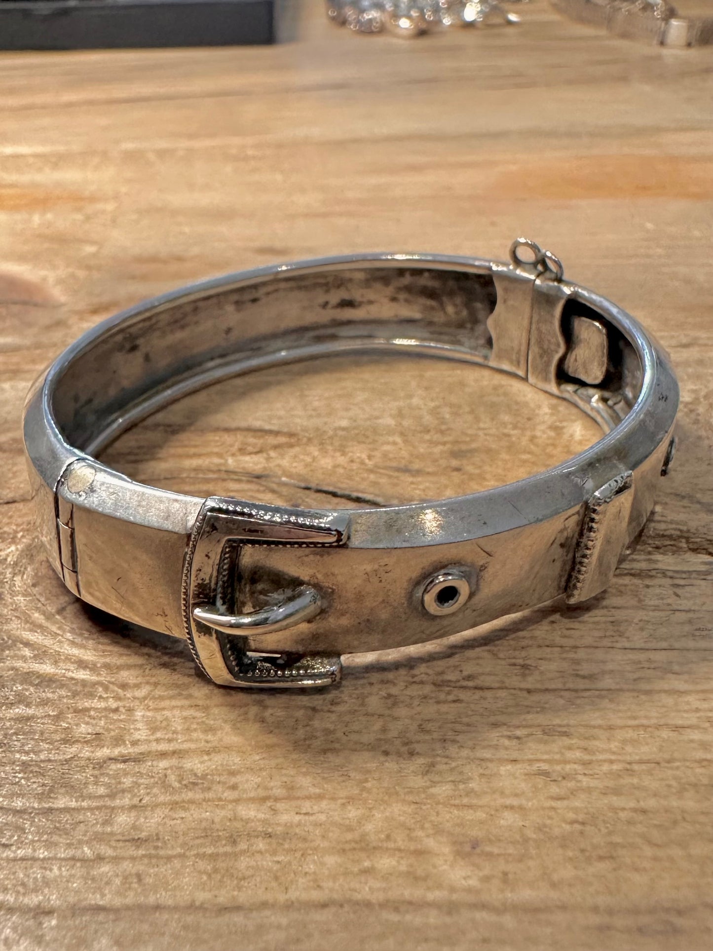 Vintage Buckle 925 Silver Bangle