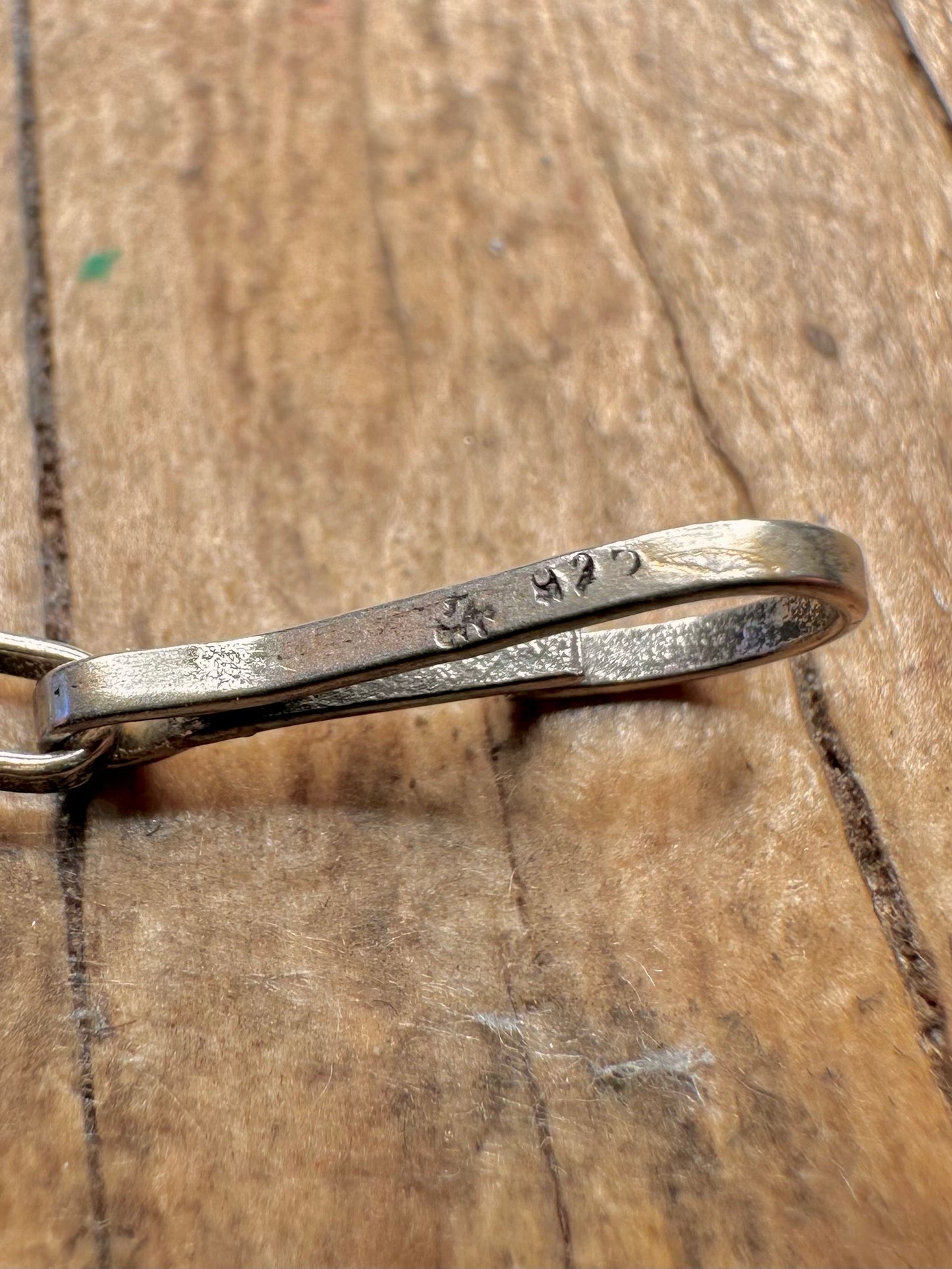 Abstrakte gedrehte Büroklammerkette Handgefertigt 925er Sterlingsilber 57 cm Halskette