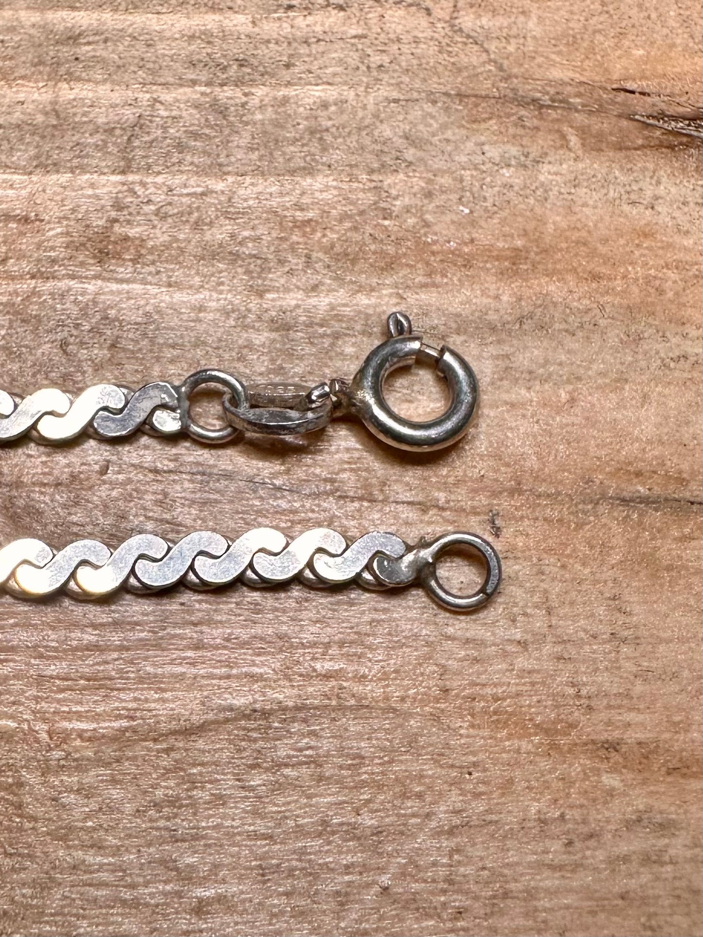 Vintage Flat S Link 925 Silver 23.5 inch Necklace